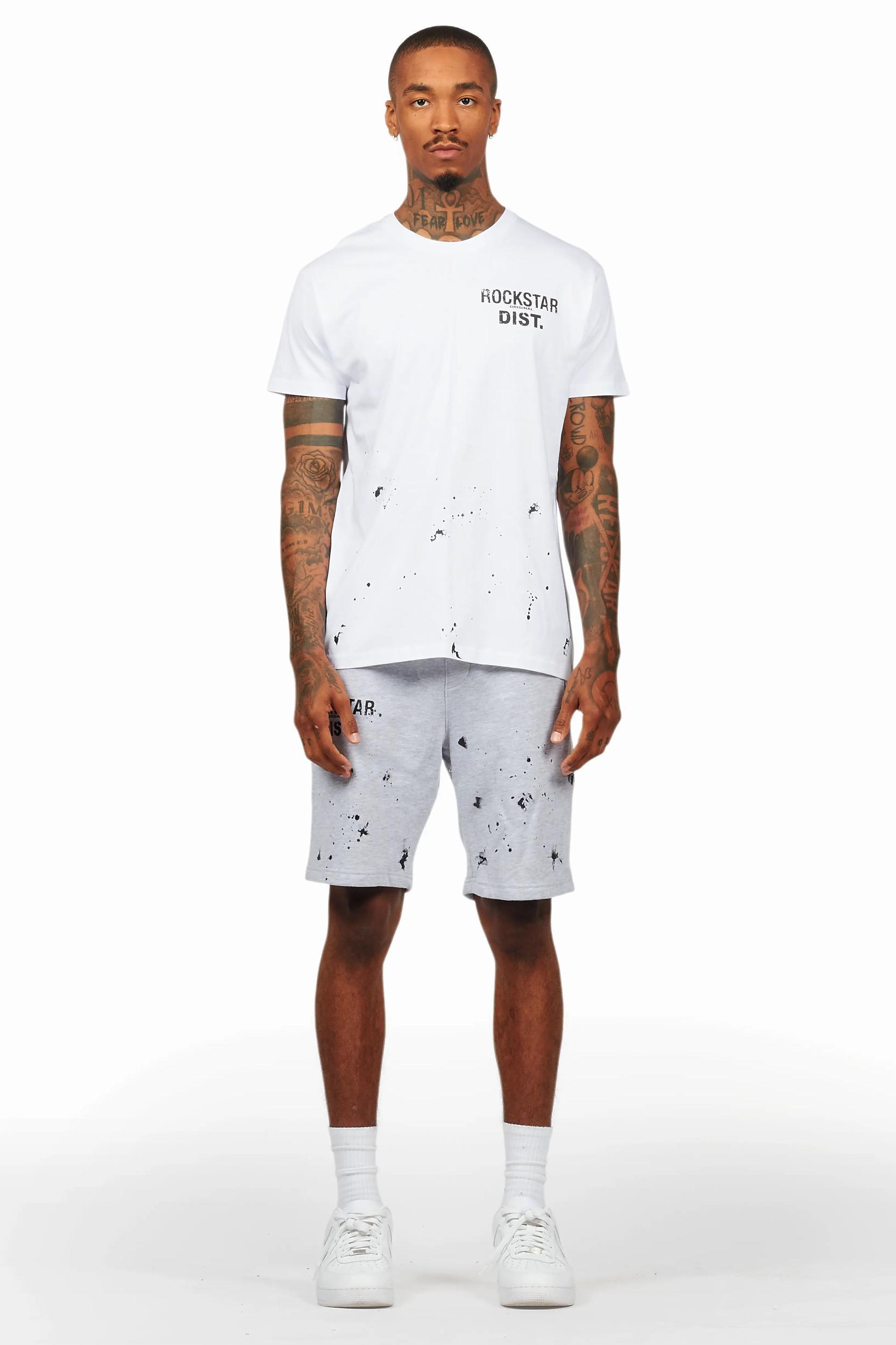 Lezaria White/Grey T-Shirt Short Set Female Product Image