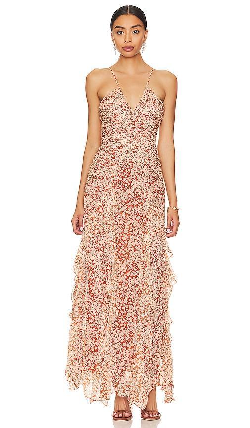 Hala Ruched Frill Maxi Dress Shona Joy Product Image