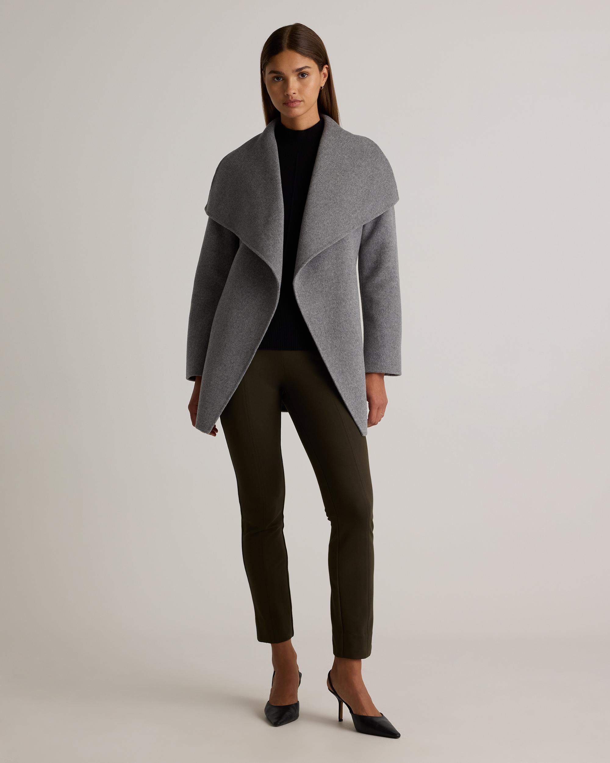 Quince | Women's Double-Faced Merino Wool Draped Collar Short Wrap Coat Size XL Product Image