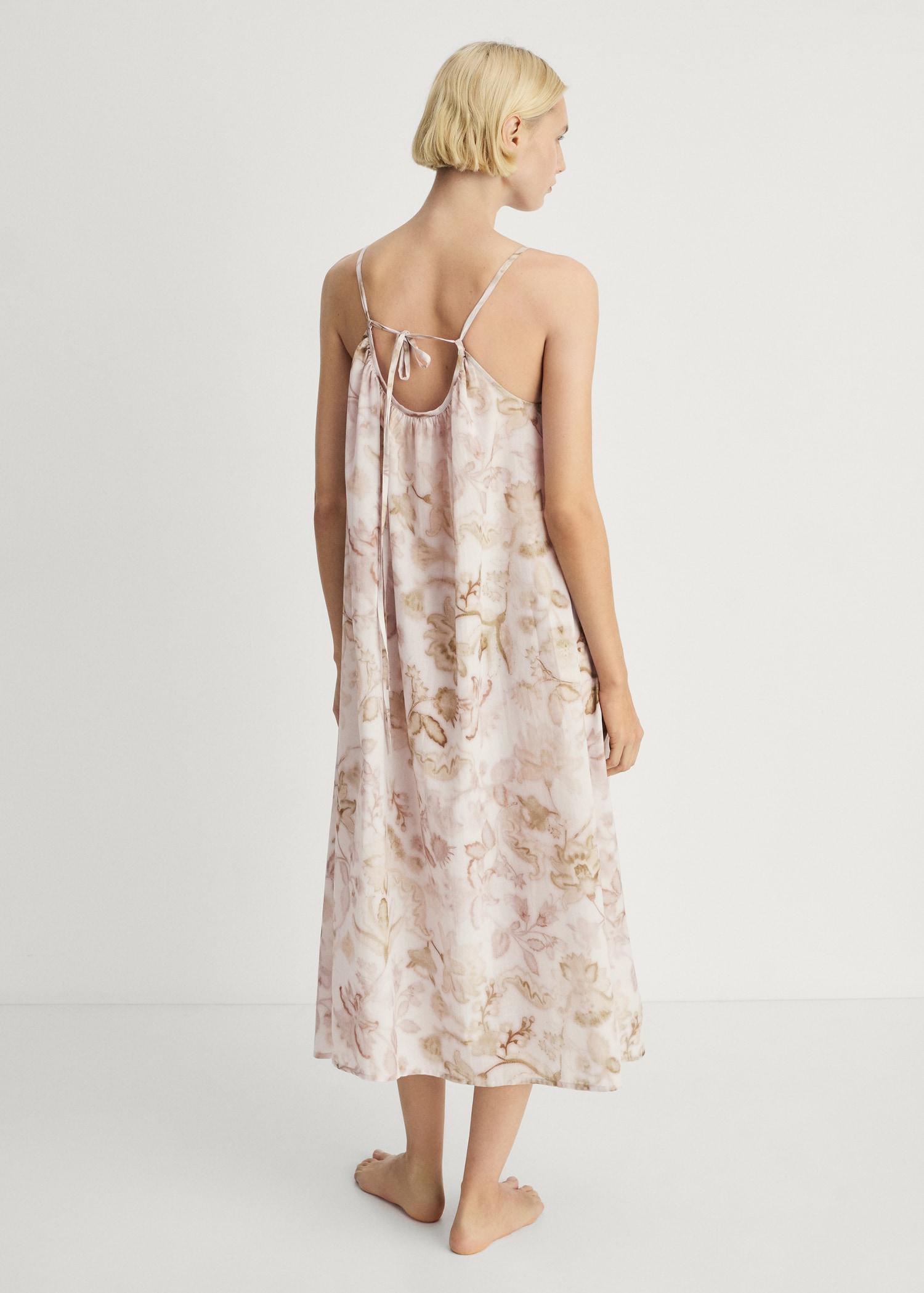 Floral print cotton nightgown - Women | MANGO USA Product Image