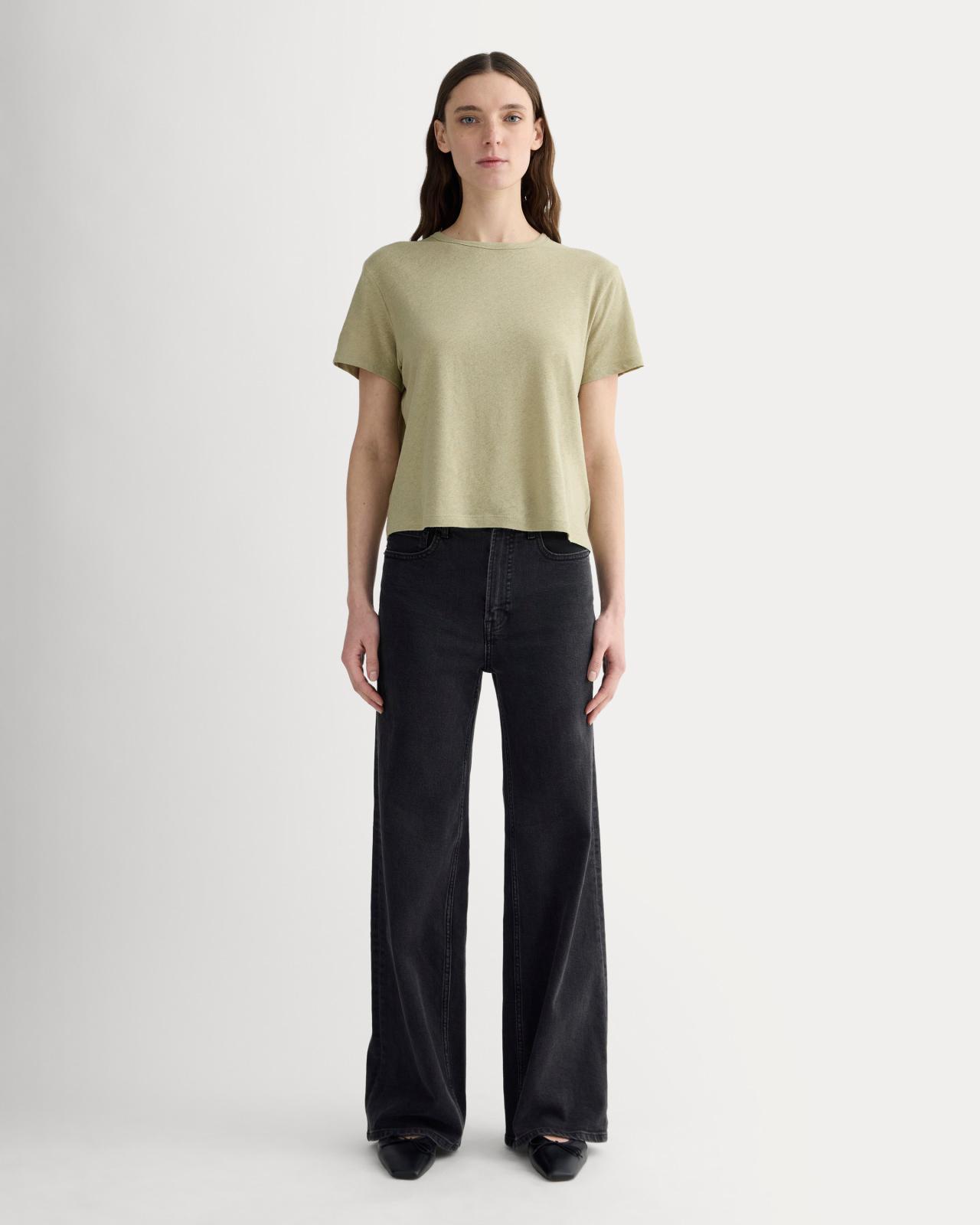The Box-Cut Tee in Cotton Linen Product Image