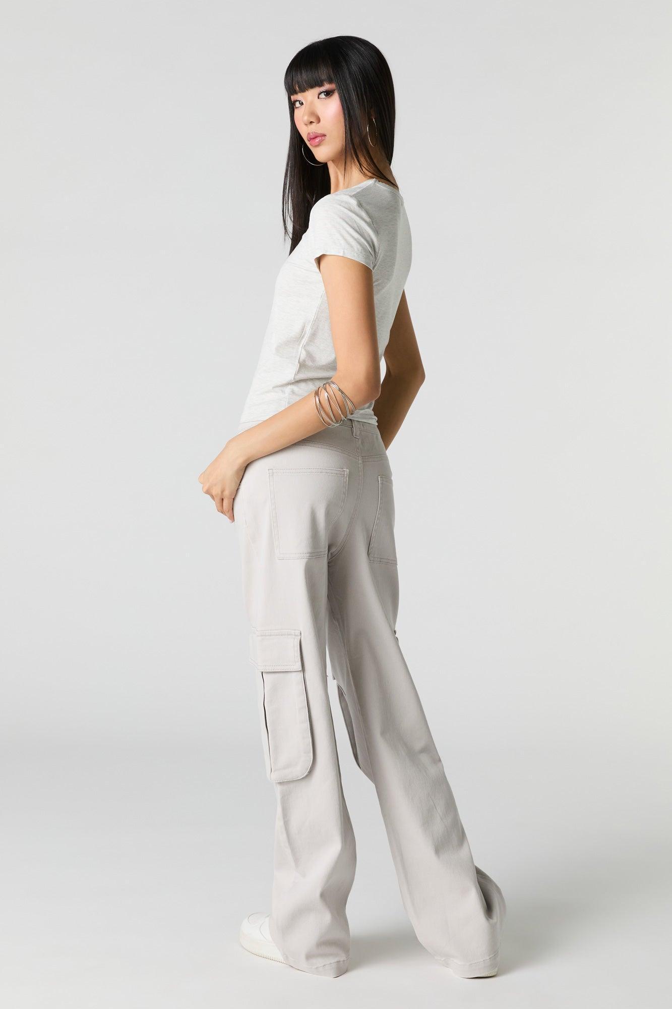 Stretch Denim Low Rise Baggy Cargo Jean Female Product Image