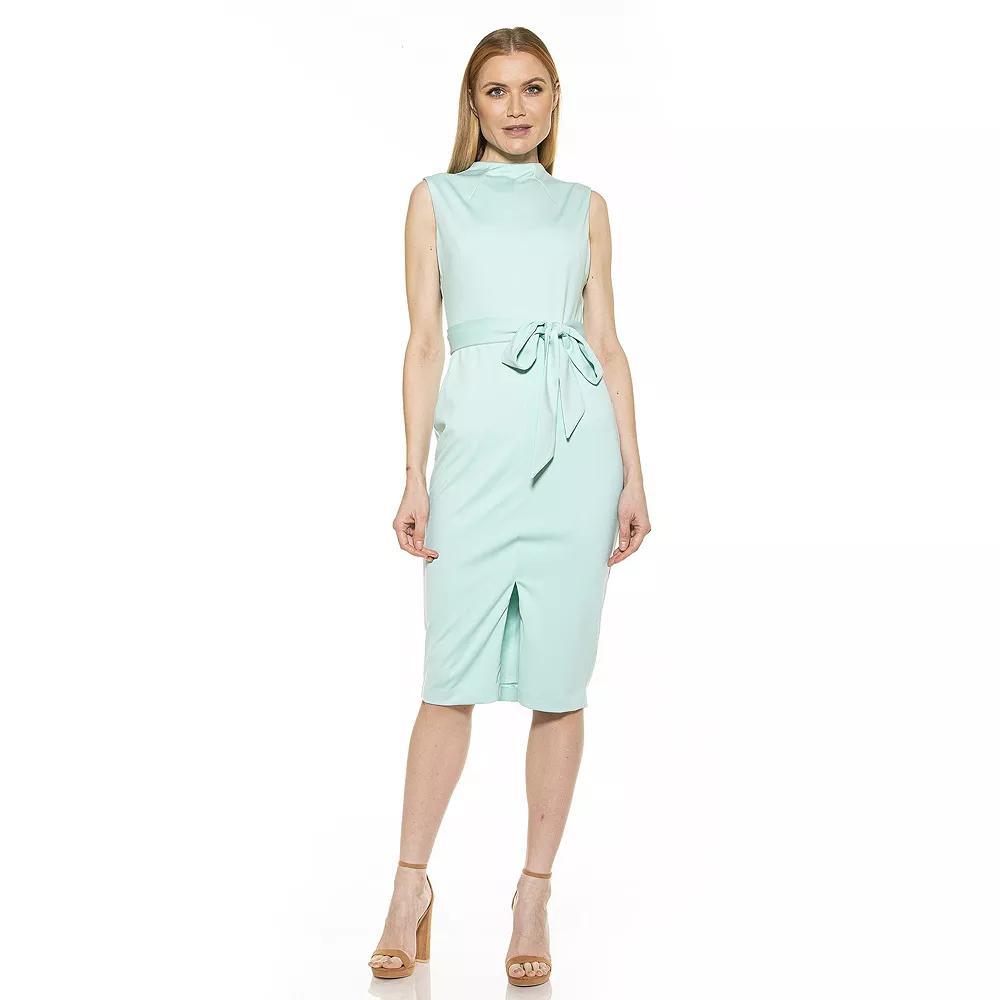 Women's ALEXIA ADMOR Fara Front-Slit Sheath Dress, Size: 6, Bright Blue Product Image