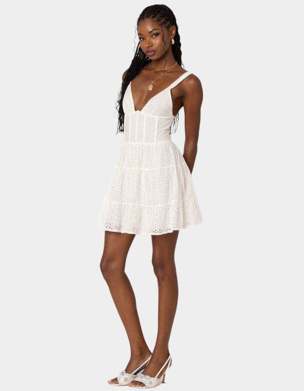 EDIKTED Bennett Eyelet Corset Mini Dress Product Image