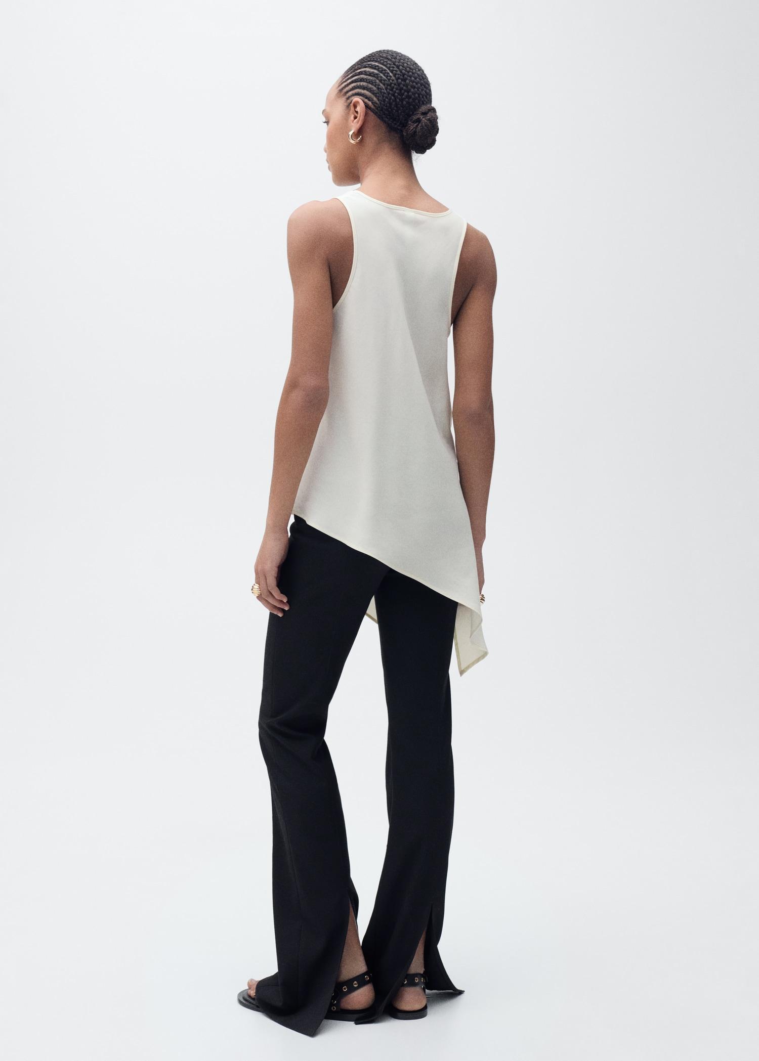 Asymmetrical lyocell top - Women | MANGO USA Product Image
