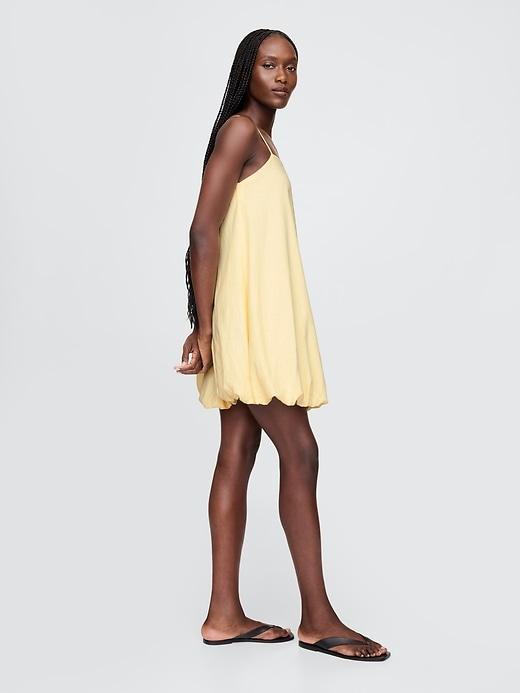 Linen-Blend Mini Bubble Dress Product Image