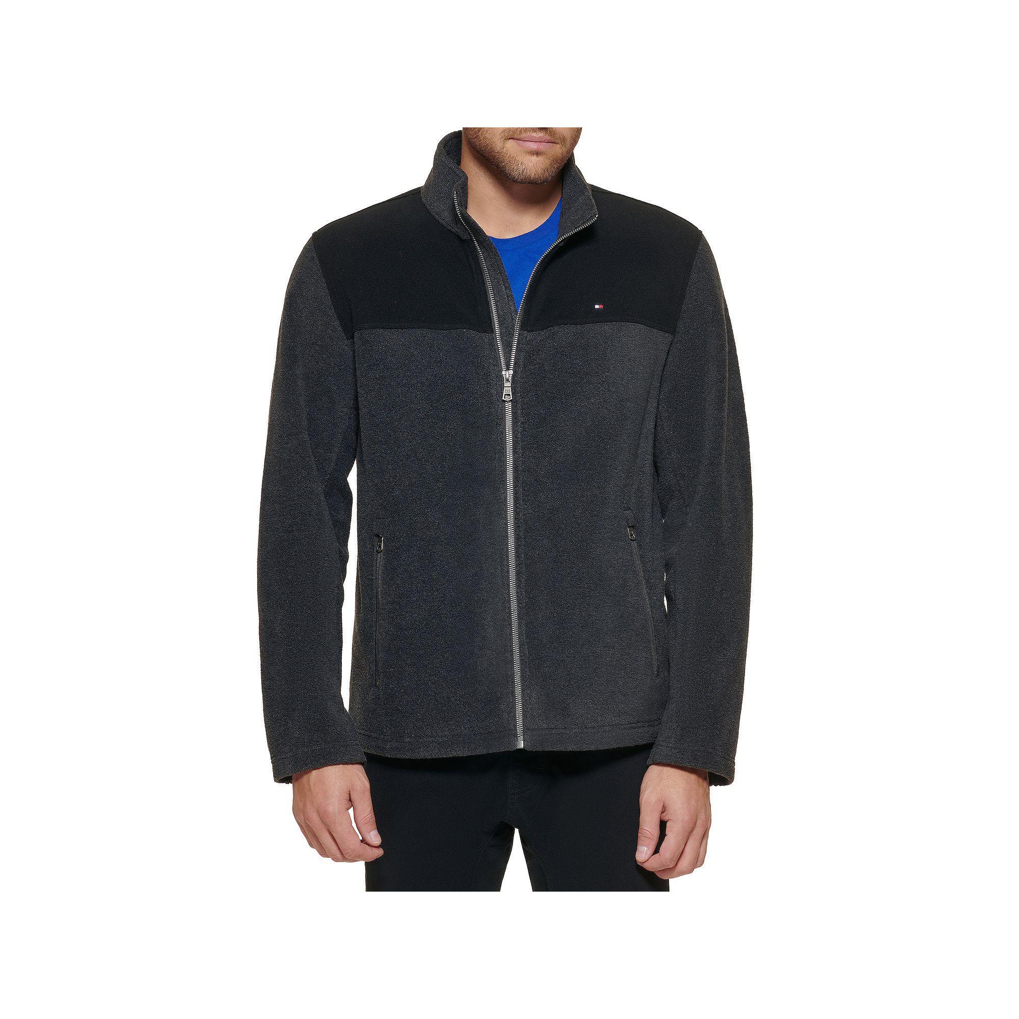 Big & Tall Tommy Hilfiger Fleece Jacket with Stand Collar, Mens Product Image