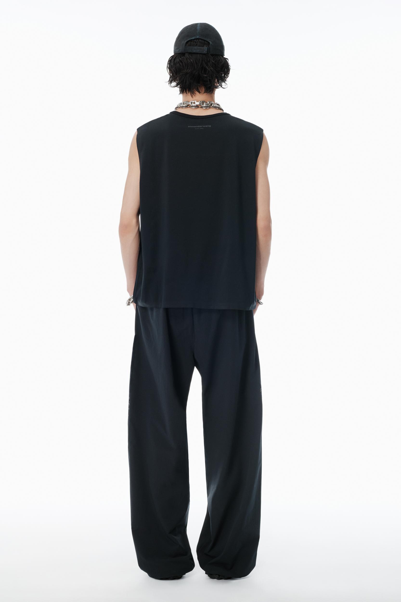 Black Laser-cut Logo Muscle Shirt Product Image