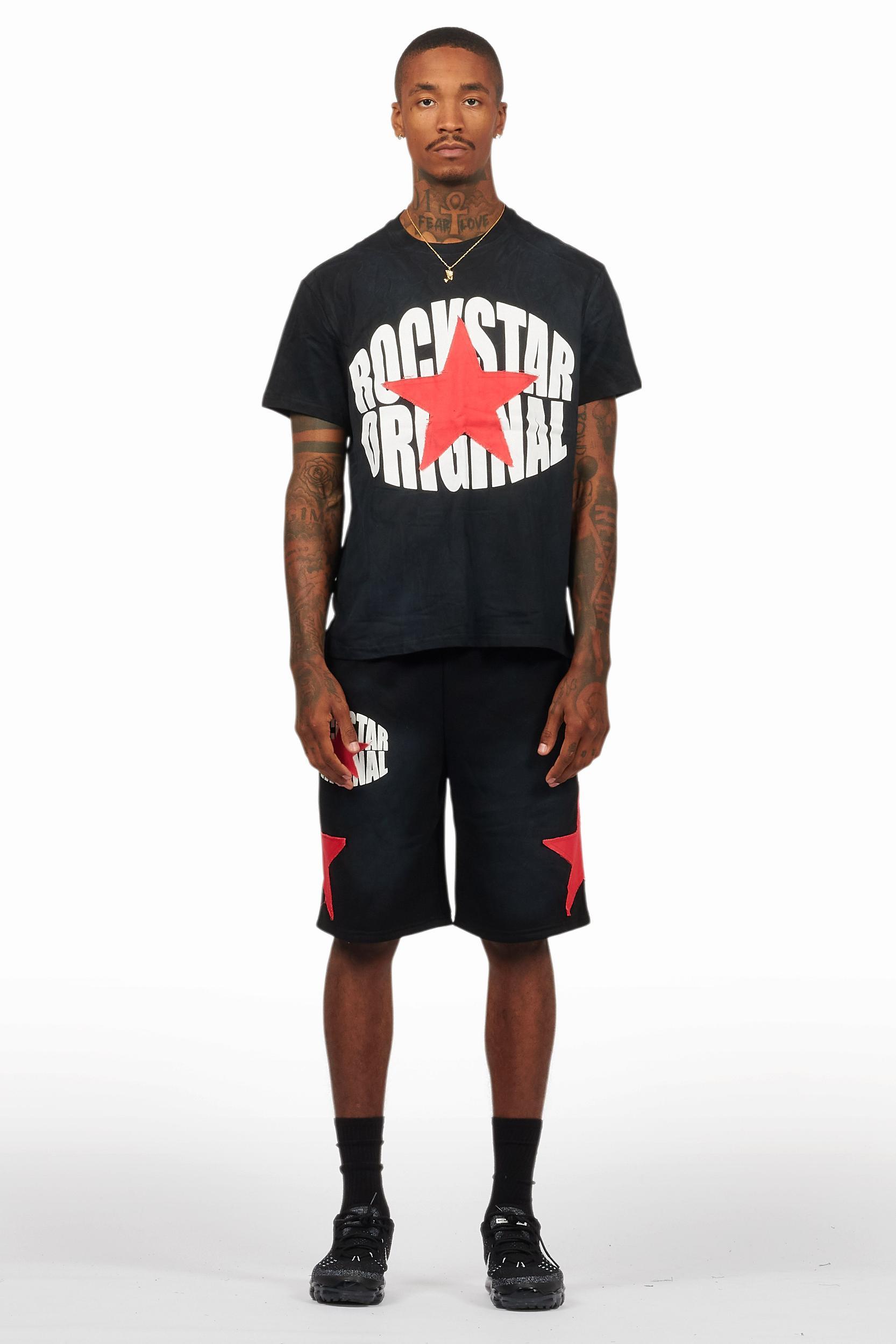 Sarge Vintage Black T-Shirt/Short Set Male Product Image