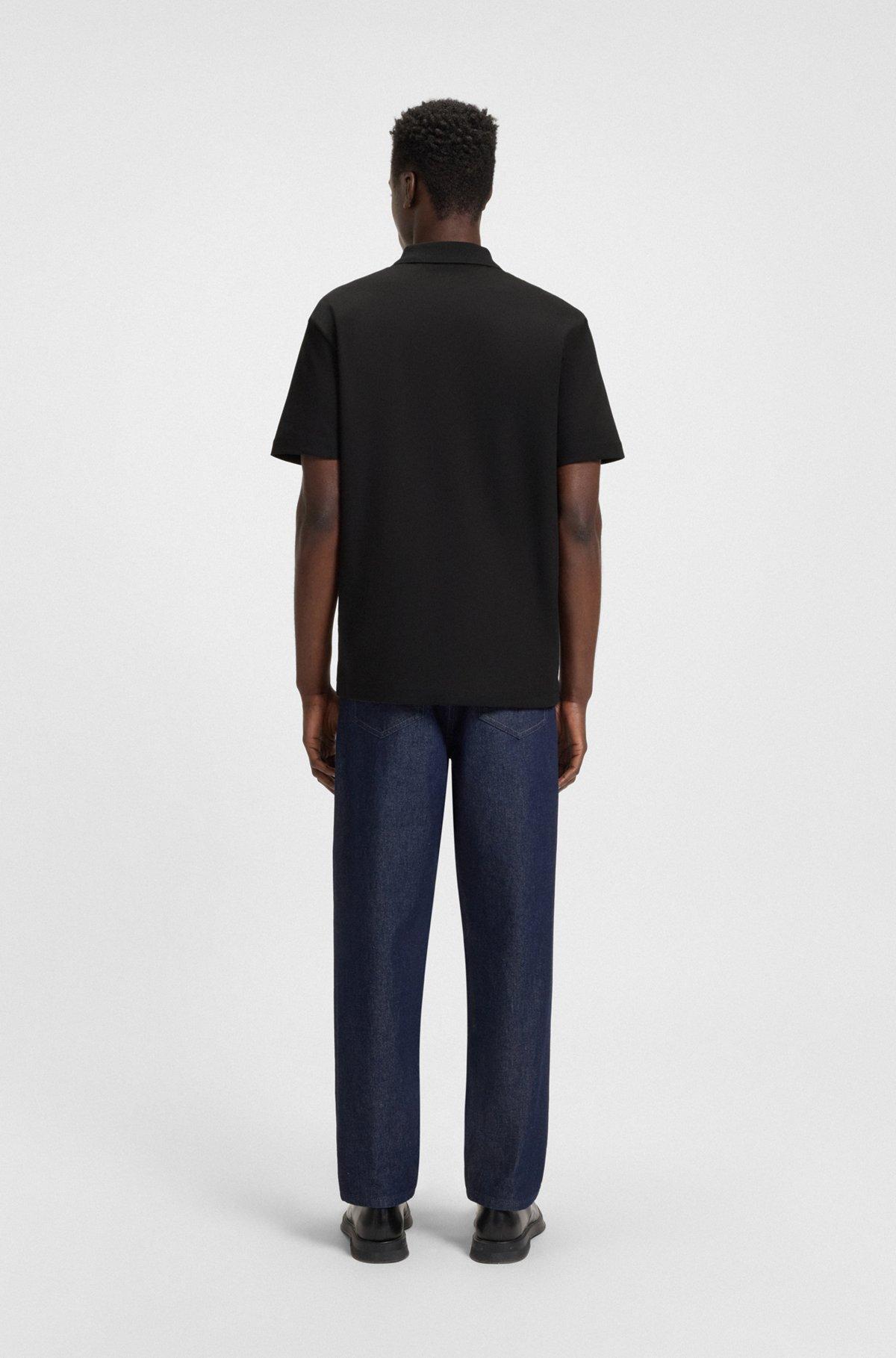 Interlock-cotton polo shirt with stacked logo Product Image