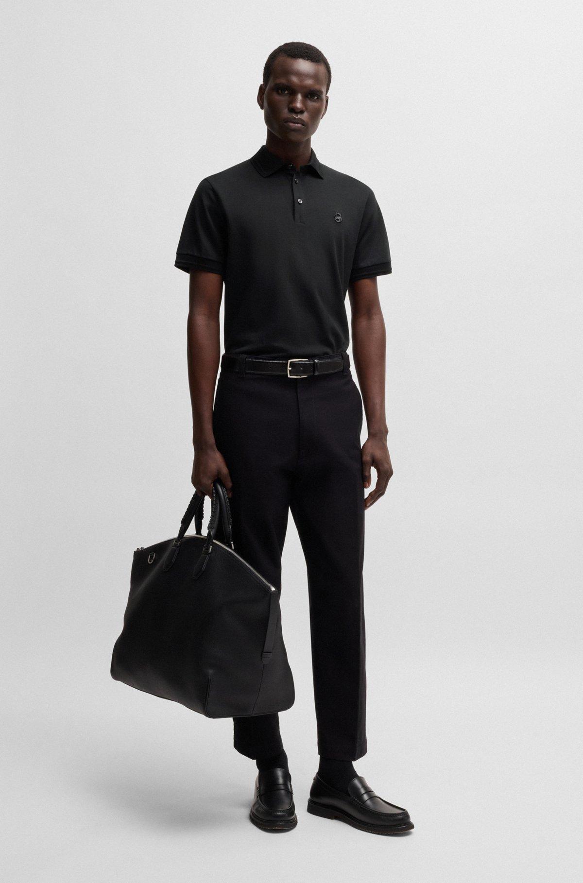 Cotton-piqué polo shirt with Double B monogram Product Image