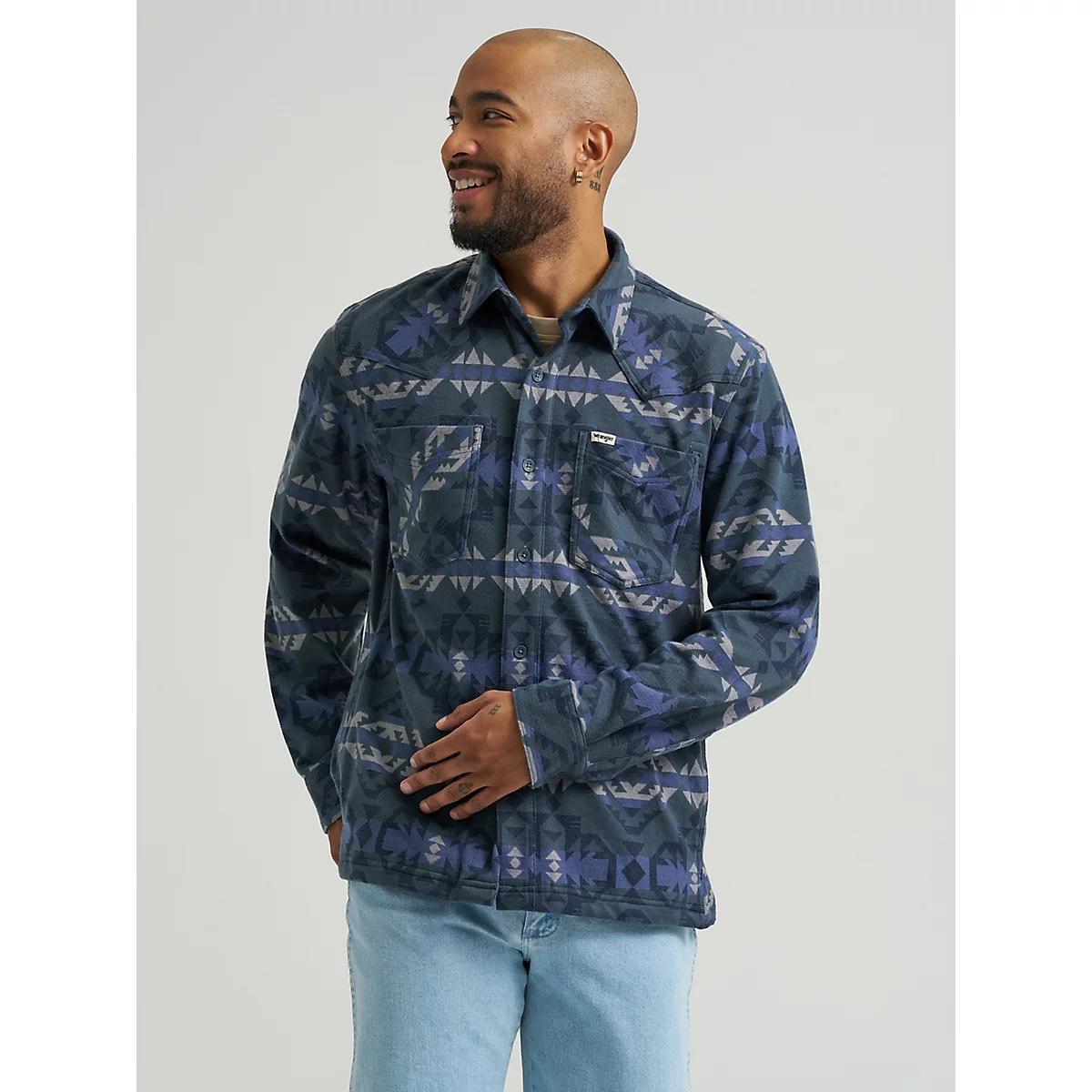 Wrangler All Terrain Gear Men's Campsite Flannel Shirt in Dark Slate Product Image