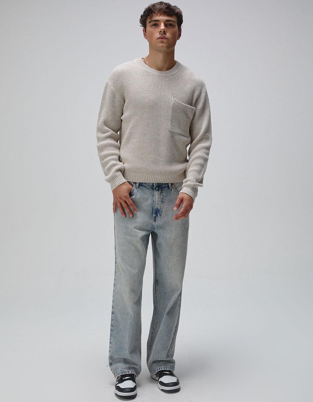 RSQ Mens Heathered Sweater - OATMEAL Product Image