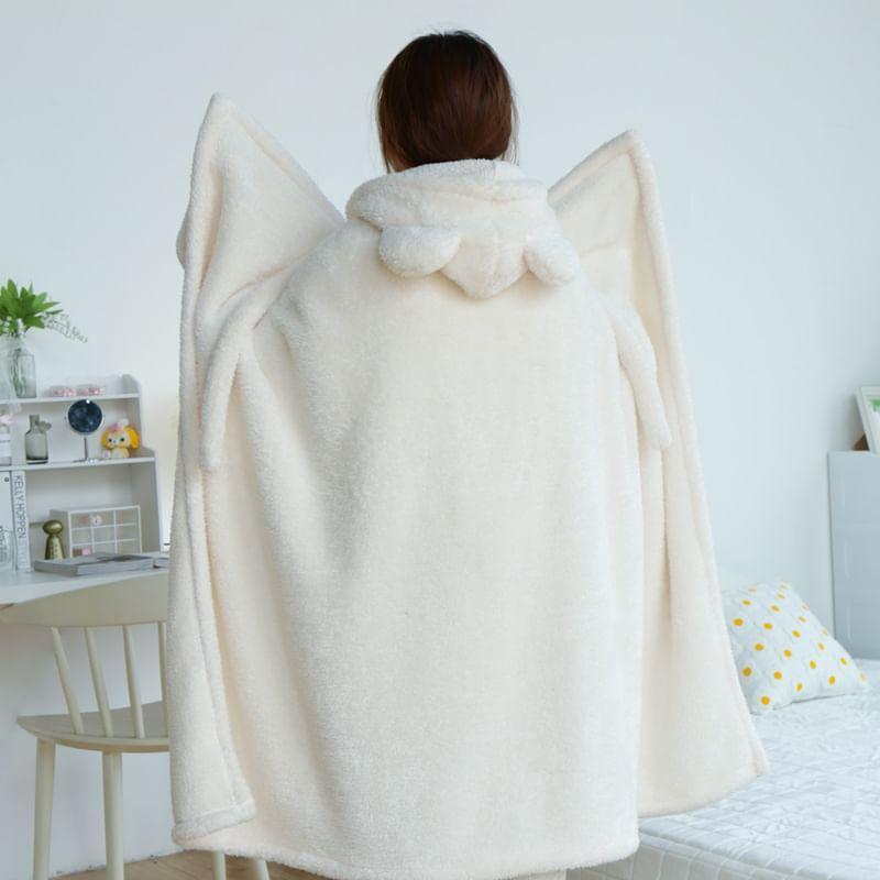 Ear Hooded Plain Fleece Toggle Cape Product Image
