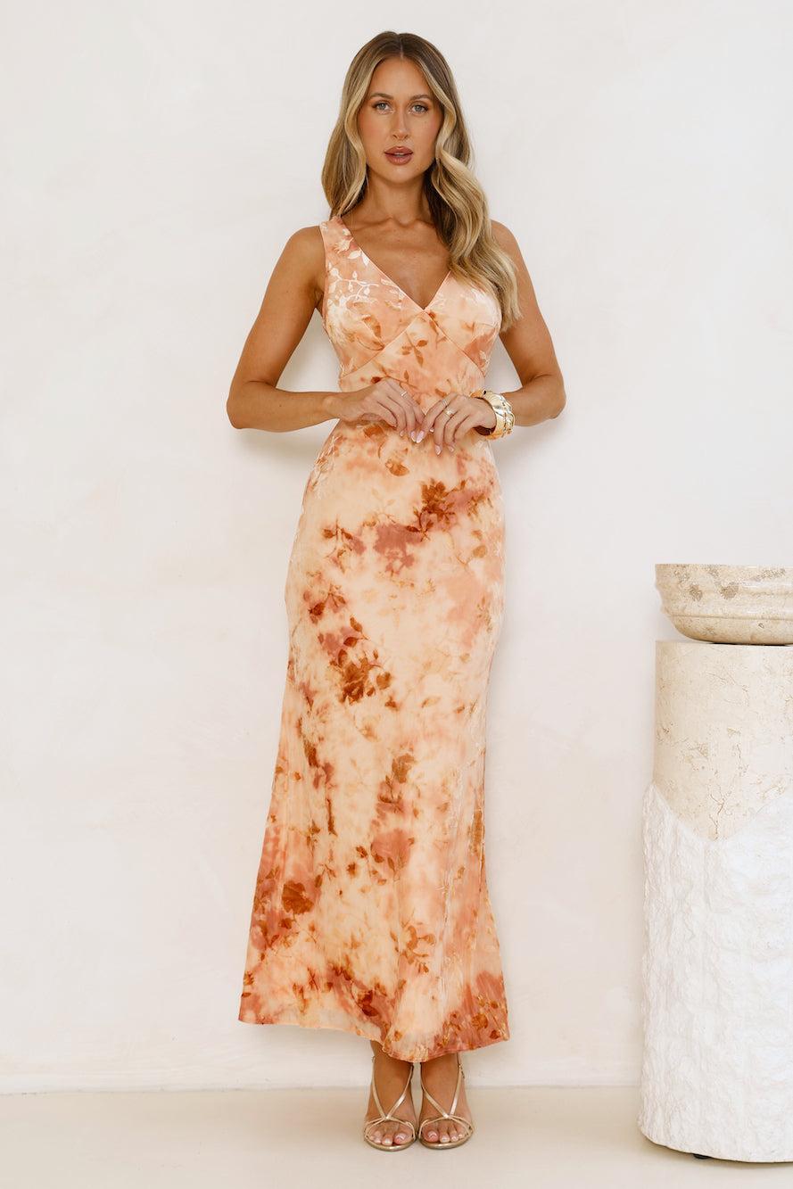 Rule The Night Maxi Dress Orange Product Image