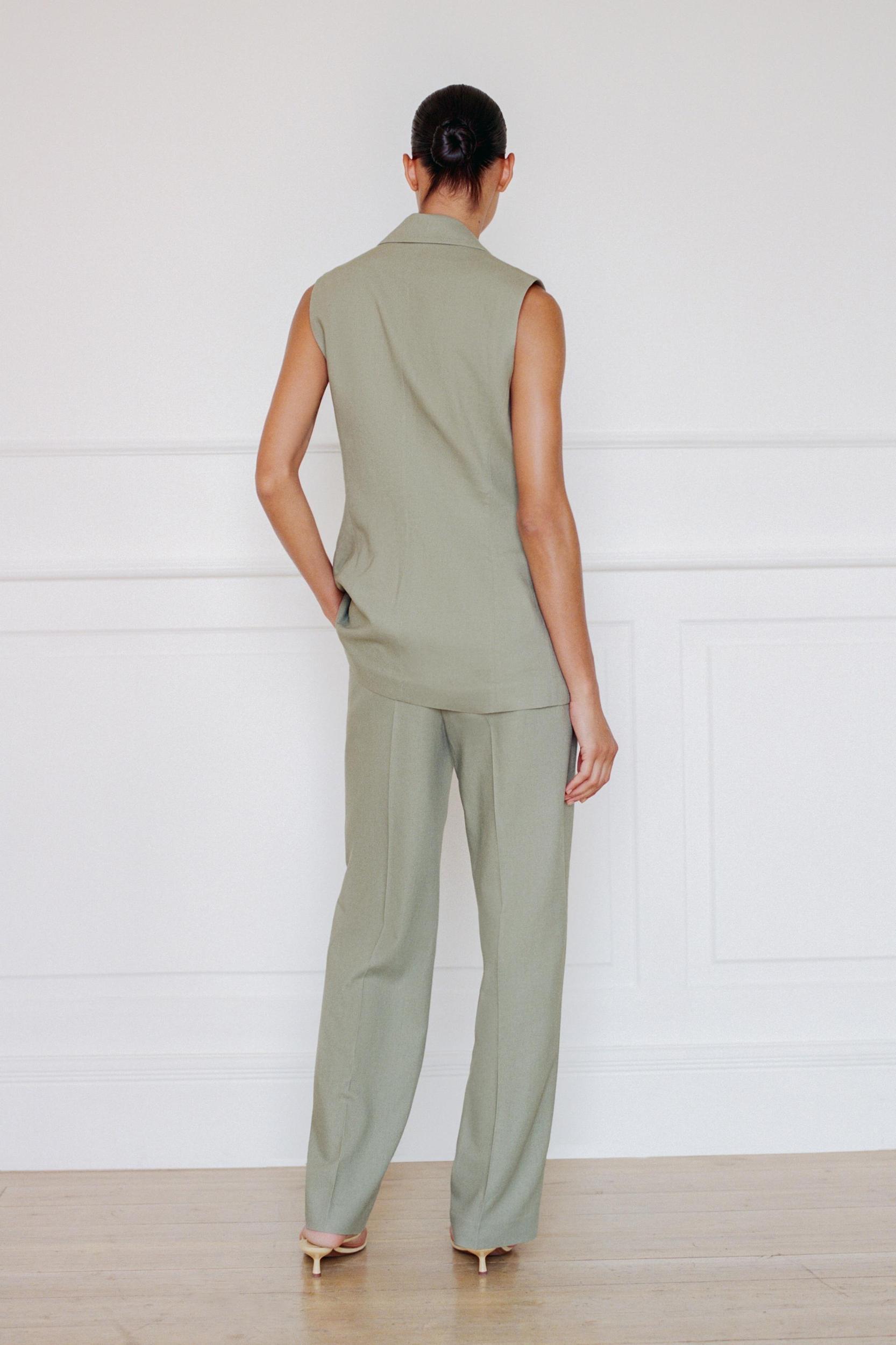 STRAIGHT LEG LINEN PANTS Product Image