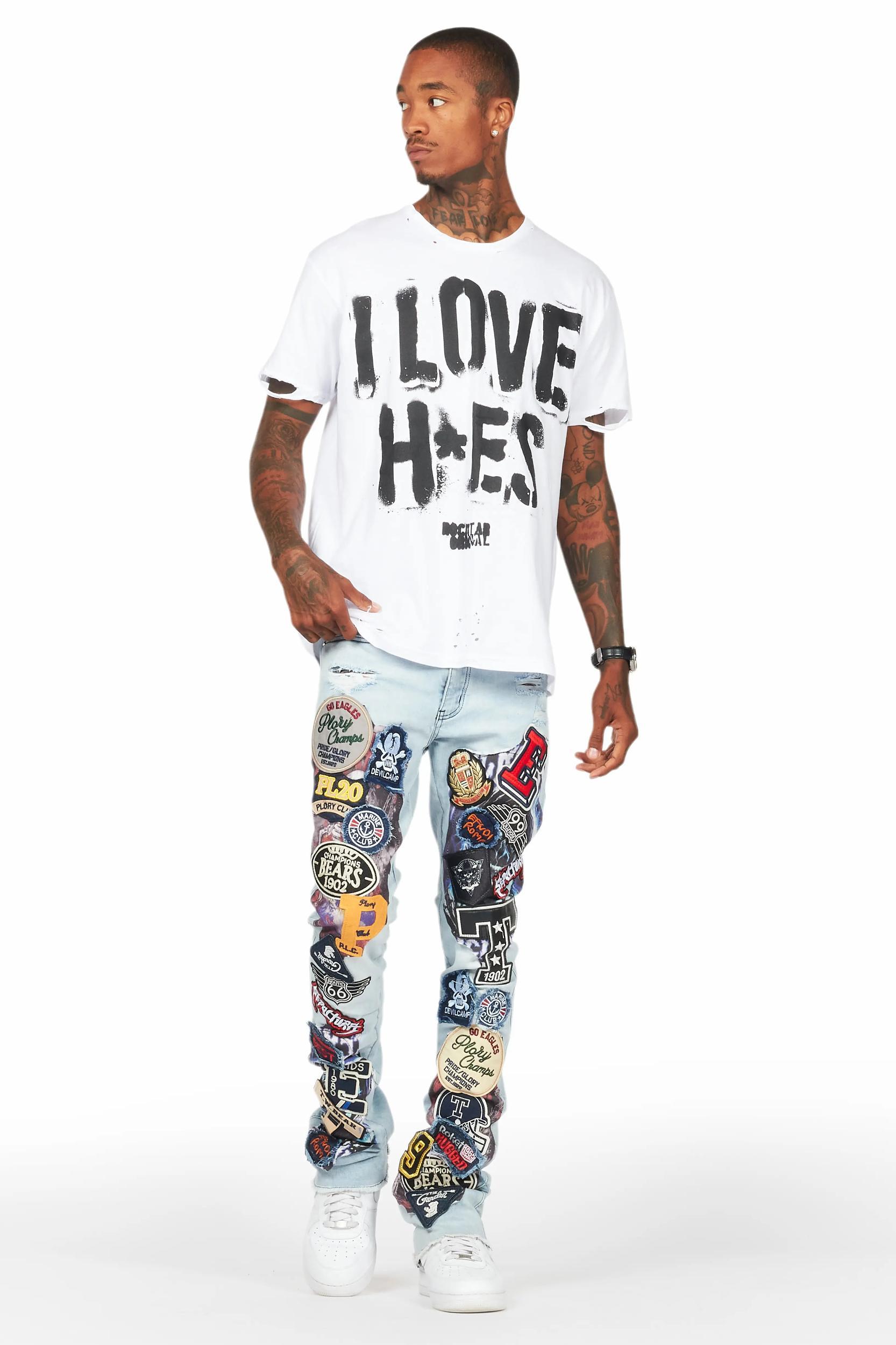 Espen Blue Stacked Flare Jean Male Product Image