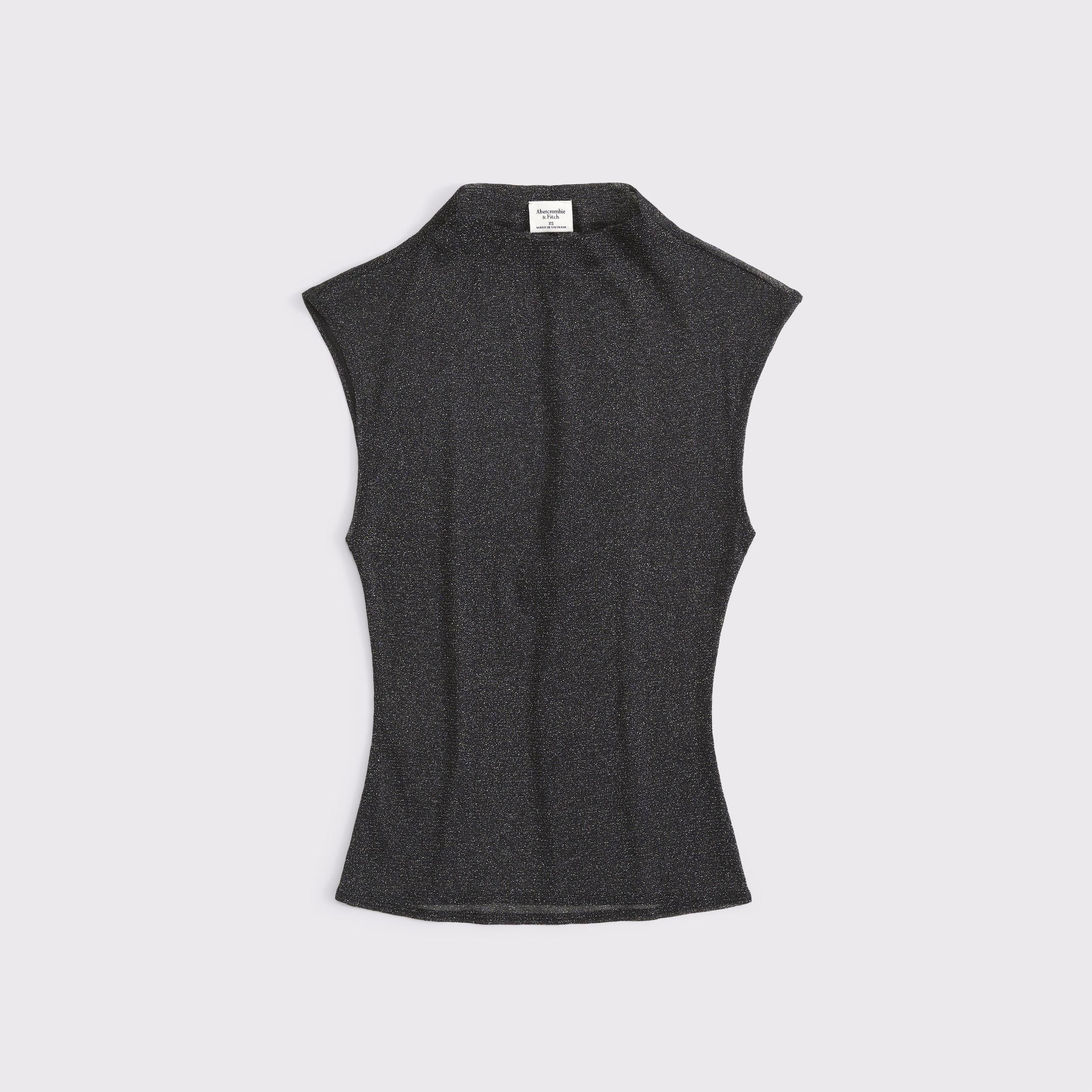 Long-Sleeve Grown-On Mockneck Top Product Image