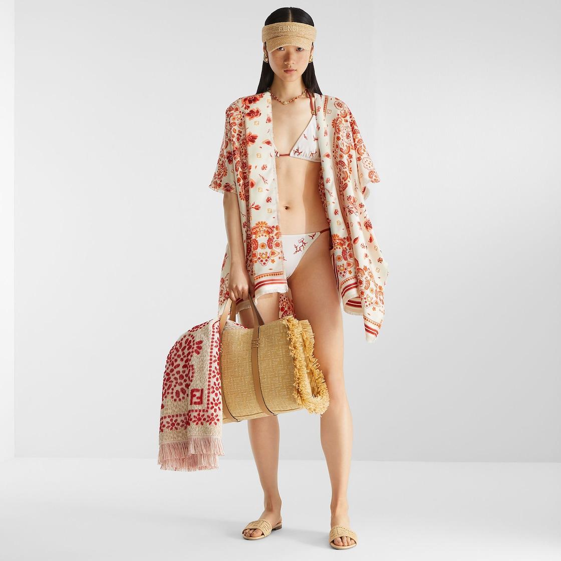 Summer ToteJacquard fabric bag with Raffia FF Product Image