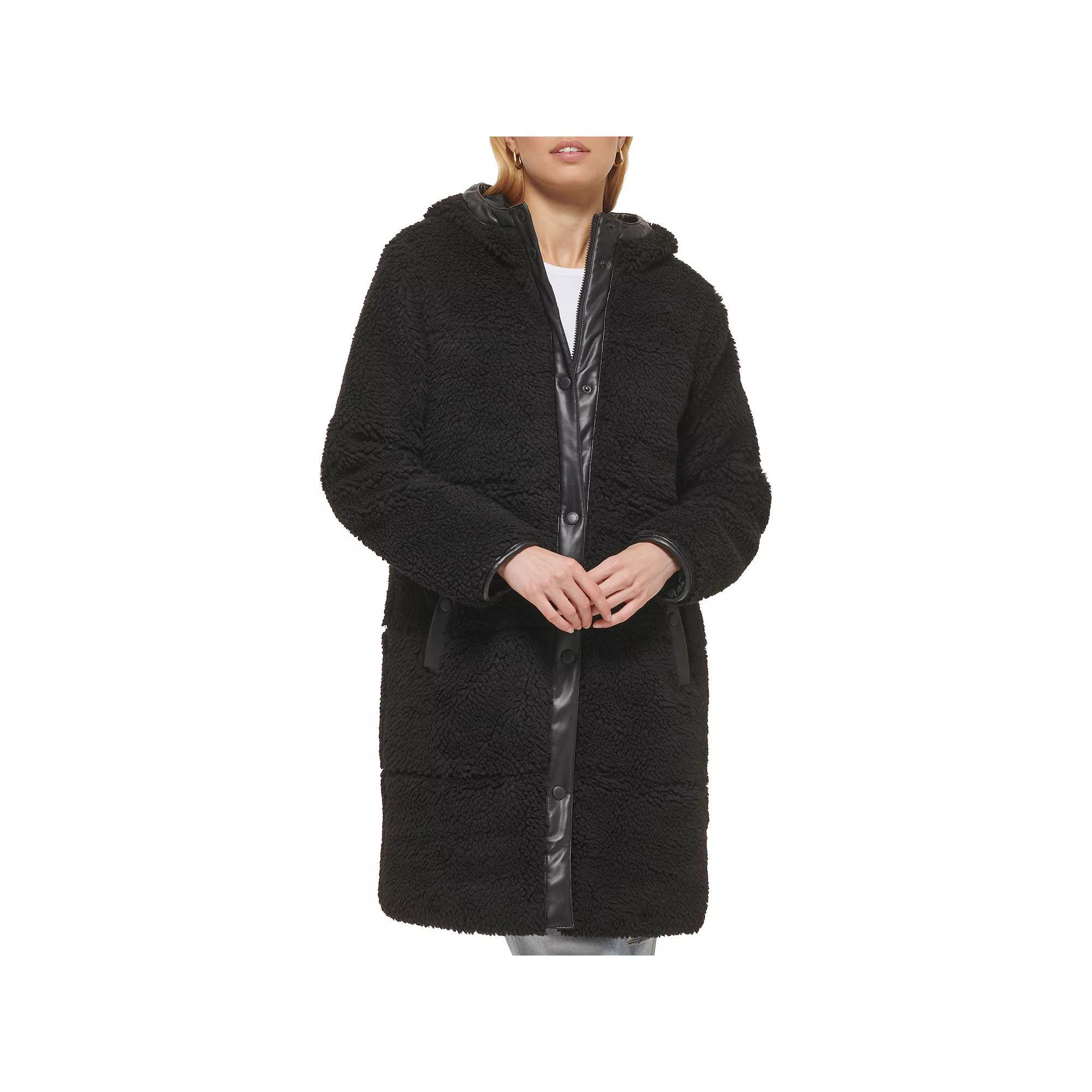Women's Levi's® Sherpa Quilted Parka, Size: XL, Cream And Black Product Image