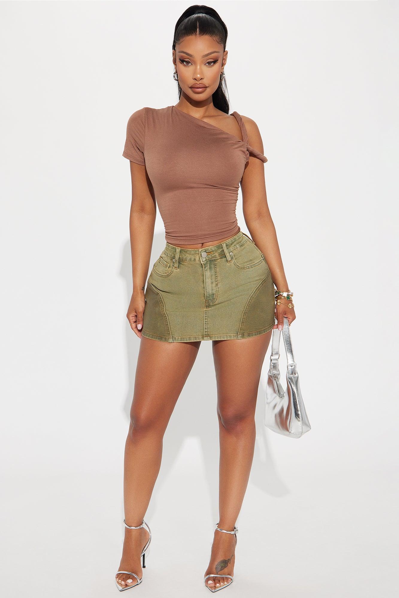 Kendra One Shoulder Top - Chocolate Product Image