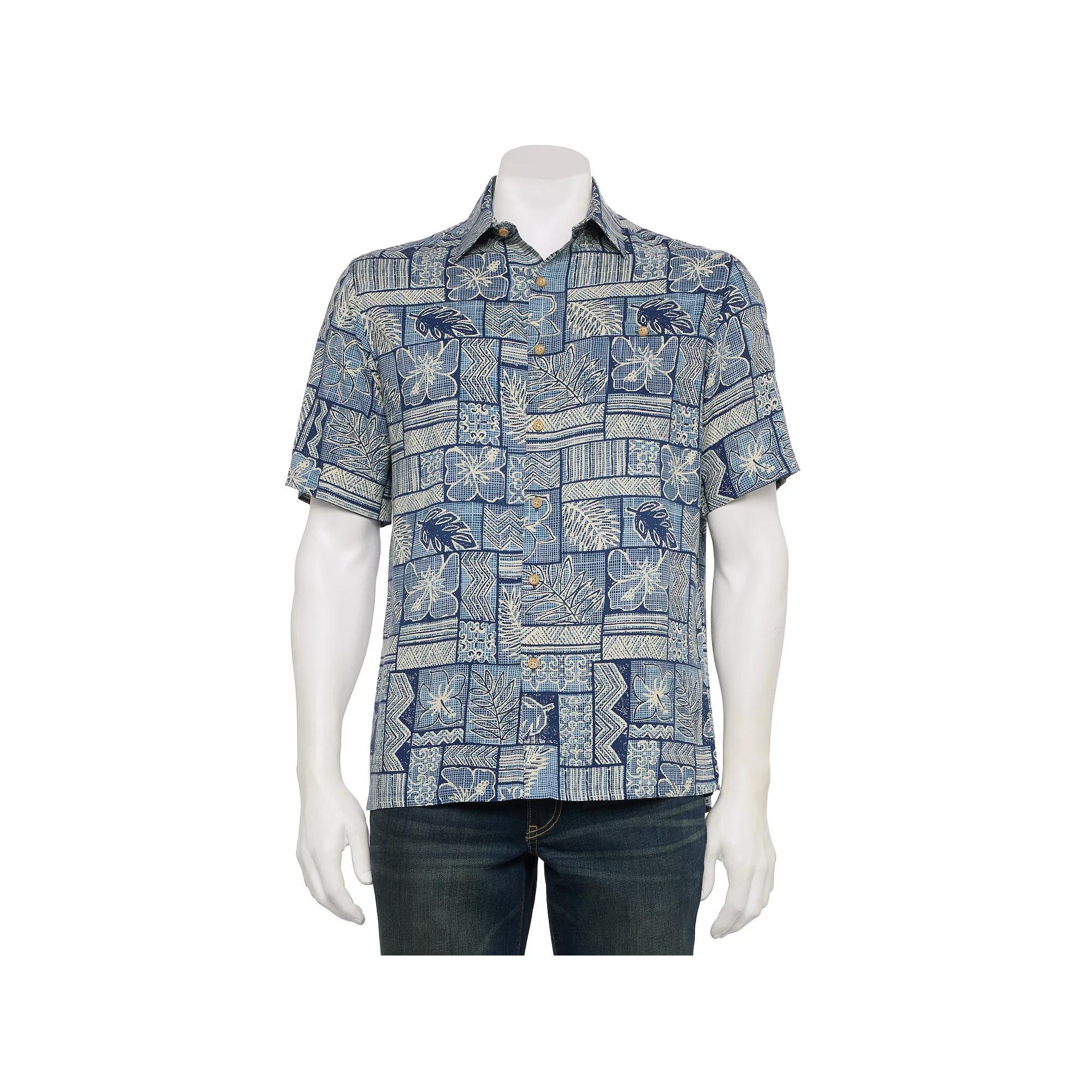 Men's Newport Blue Short Sleeve Button Down Shirt, Size: Large, Blue Batik Product Image