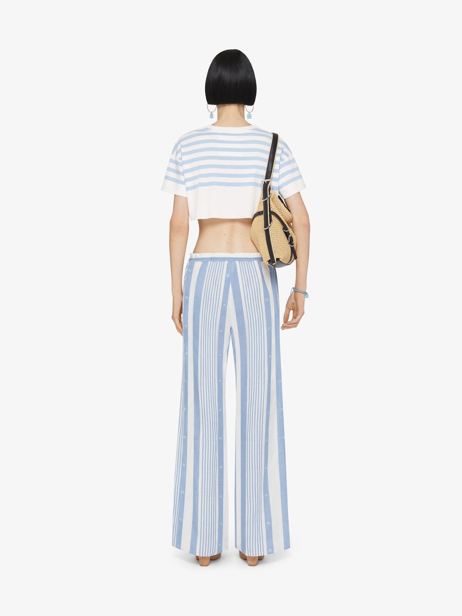 Pants in cotton and linen with 4G stripes Product Image