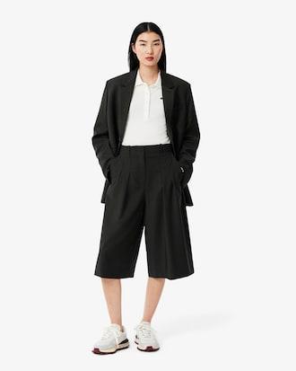 Oversized Long Wide Fit Pleat Bermuda Shorts Product Image