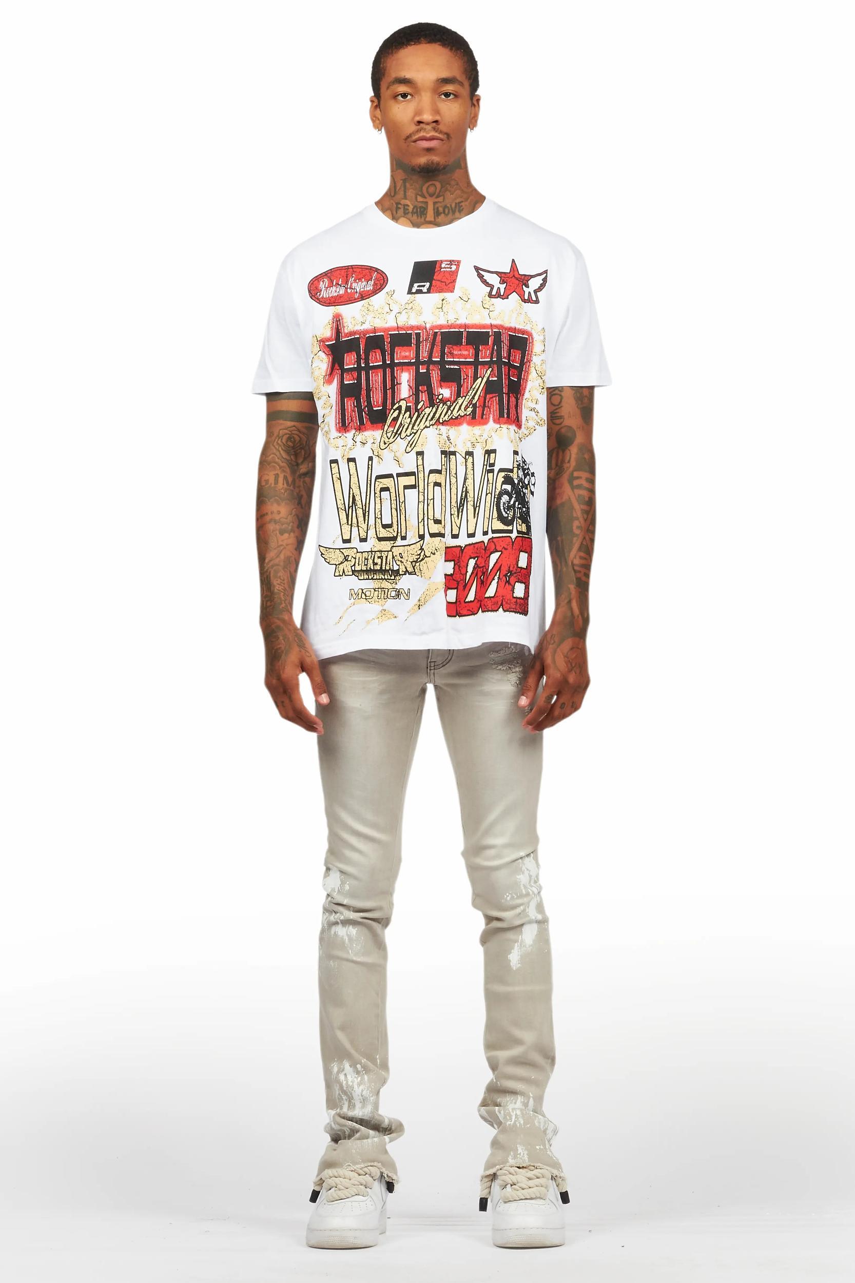 Kodak Grey/White Painter Stacked Flare Jean Male Product Image