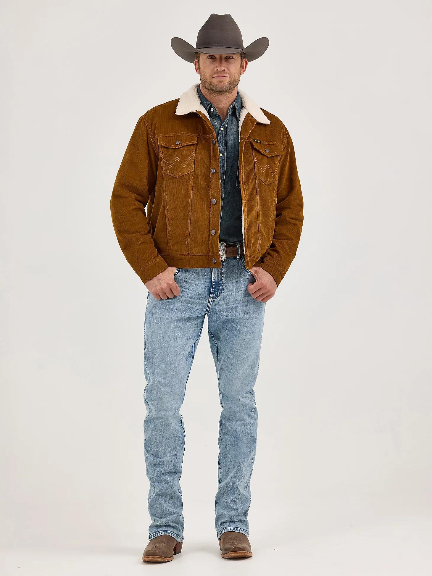 Men's Wrangler® Cowboy Cut® Sherpa Lined Corduroy Jacket | Men's JACKETS & OUTERWEAR | Wrangler® Product Image