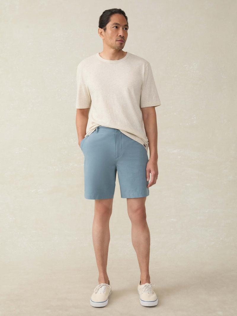 Short-Sleeve Linen Sweater Polo - Ivory Steel Feeder Product Image