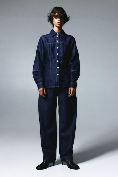 High Rise Barrel Leg Jeans Product Image