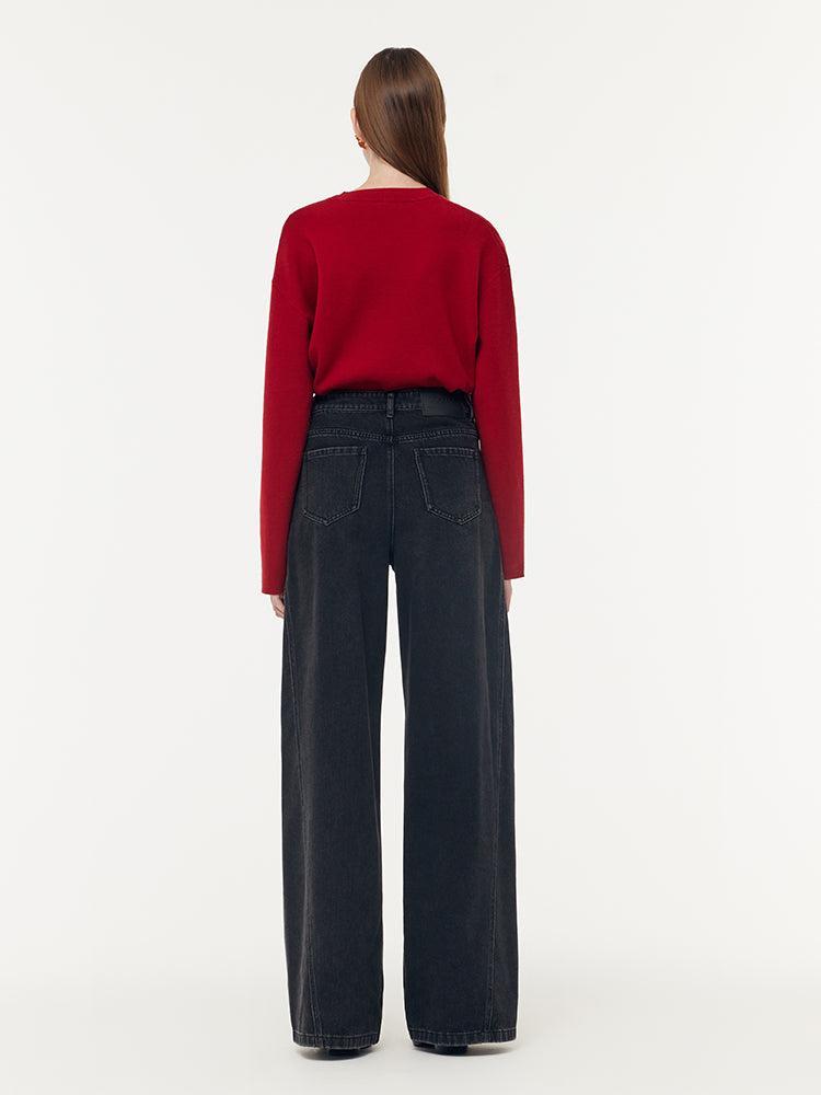 Denim Adjustable Waist Women Palazzo Jeans Product Image
