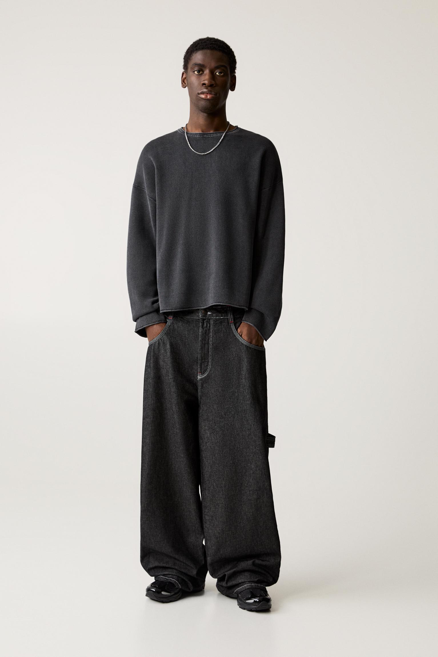 Faded raw edge sweater Product Image