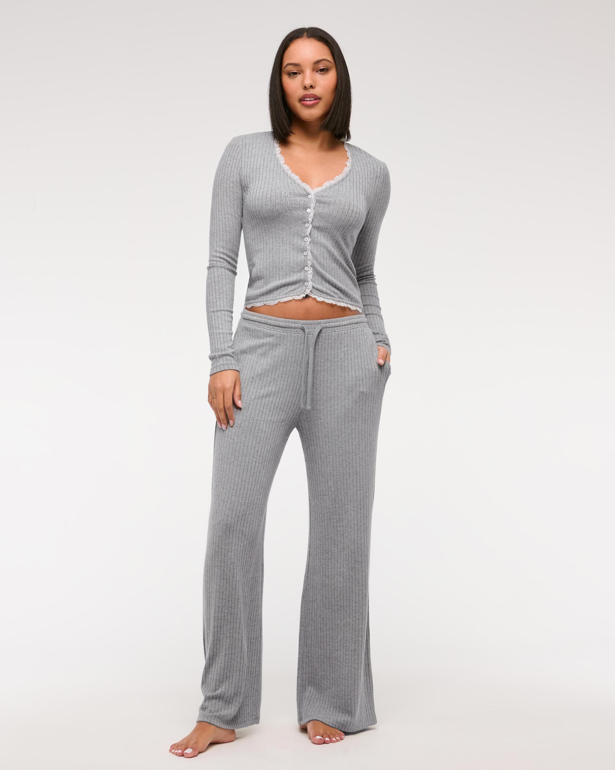 Long-Sleeve Lounge Button-Through Top Product Image