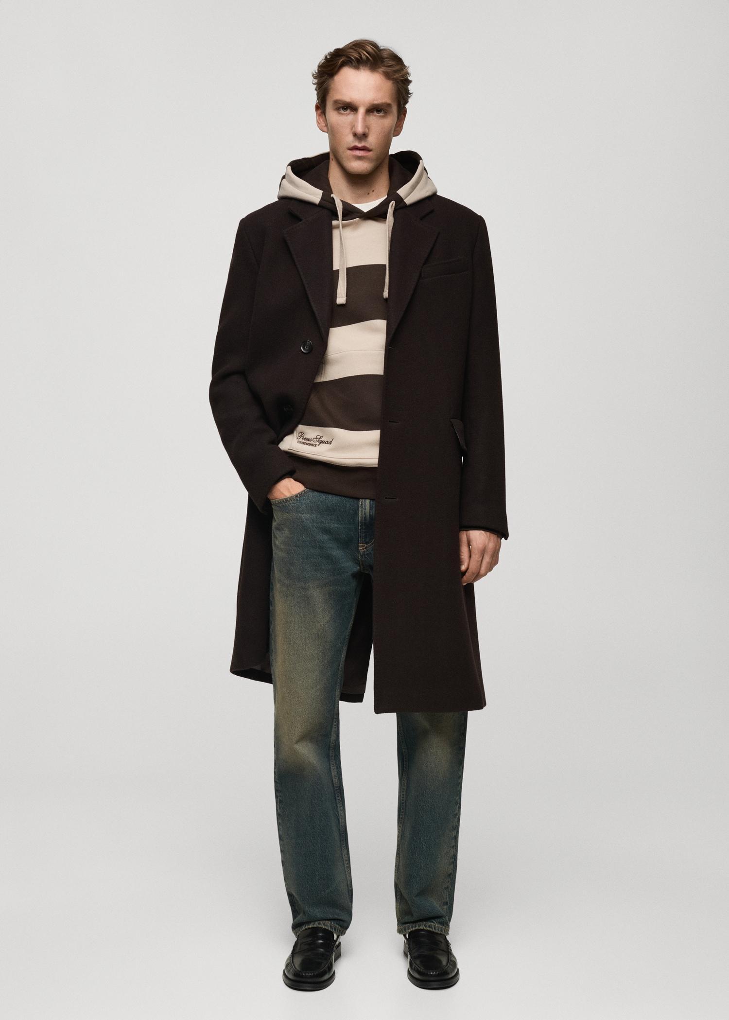Striped hooded sweatshirt - Men | MANGO USA Product Image