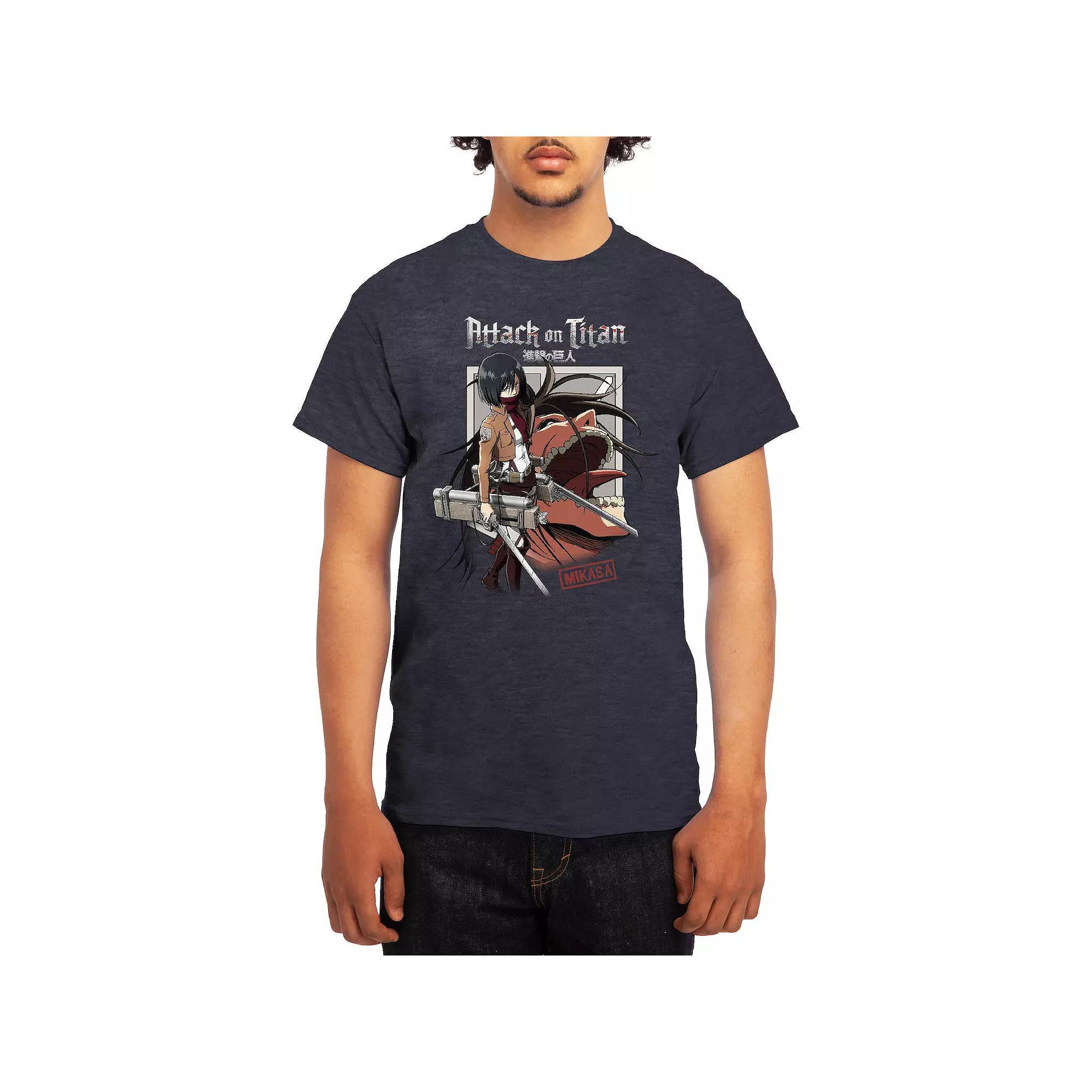 Men's Attack on Titan Mikasa & Titan Graphic Tee, Boy's, Size: XL, Grey Navy Product Image