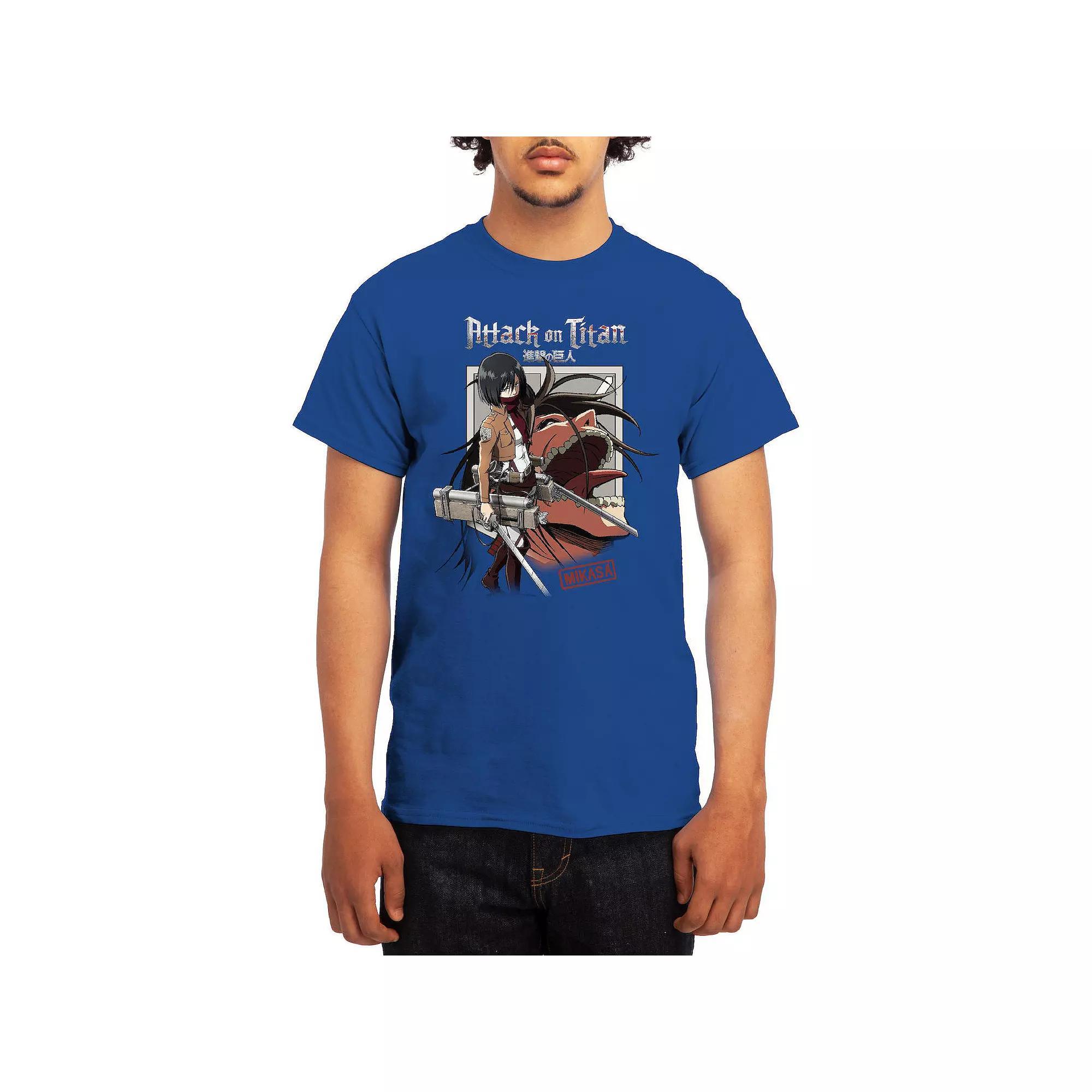 Men's Attack on Titan Mikasa & Titan Graphic Tee, Boy's, Size: XL, Grey Navy Product Image