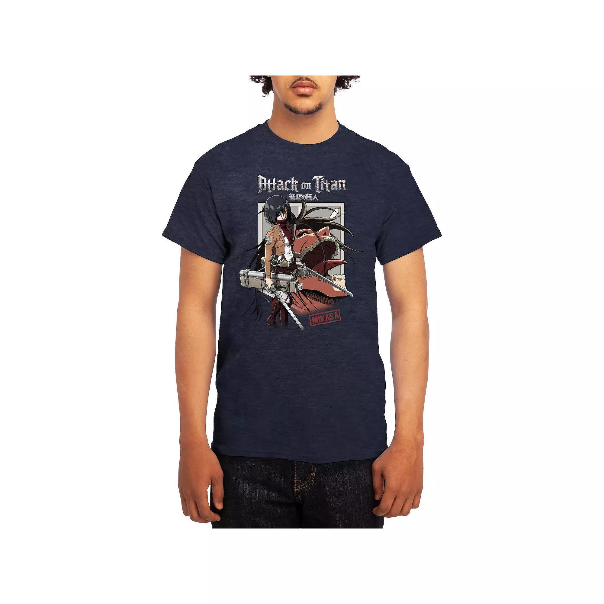 Men's Attack on Titan Mikasa & Titan Graphic Tee, Boy's, Size: XL, Grey Navy Product Image