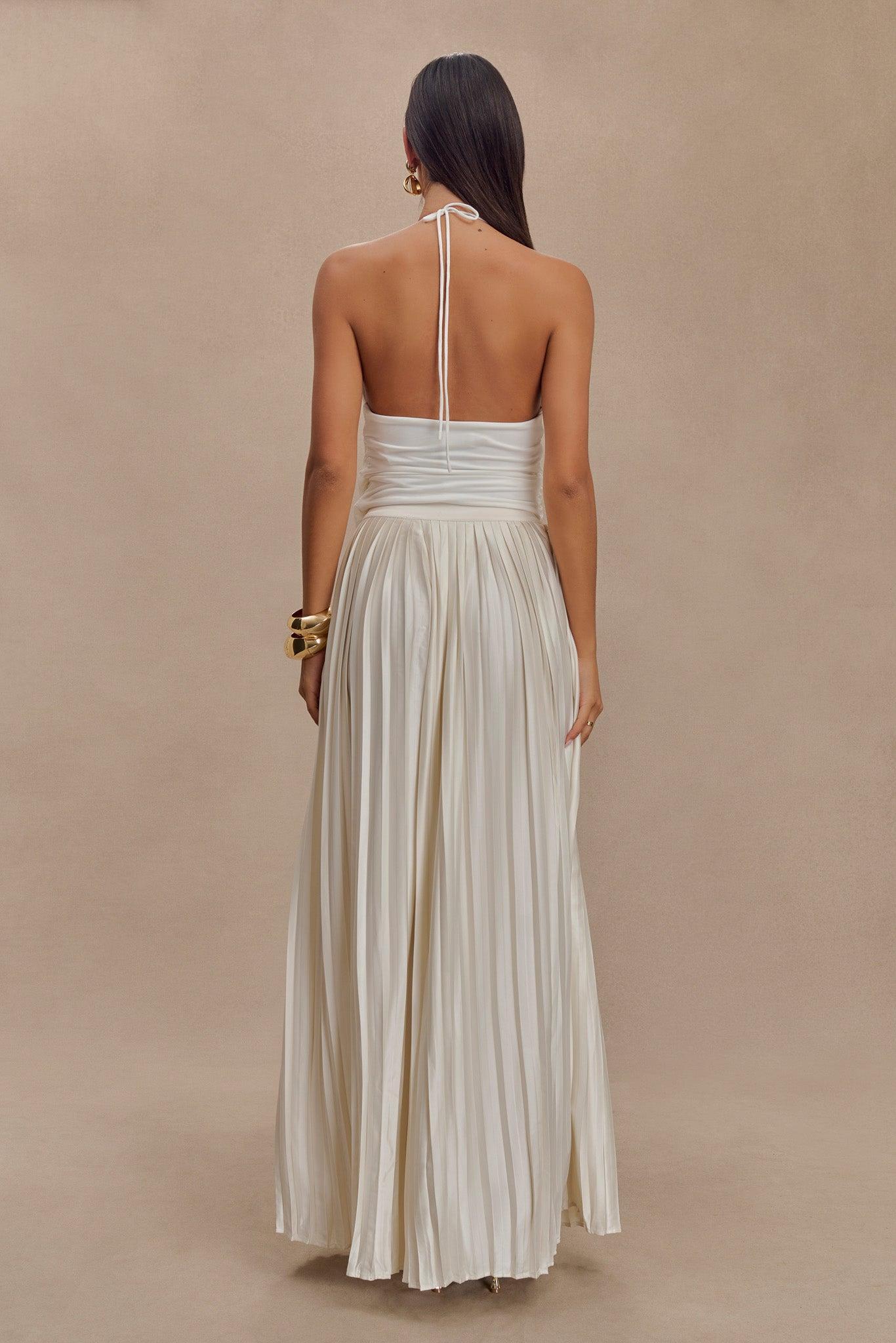 Kennedy Plisse Wide Leg Pants - Ivory Product Image