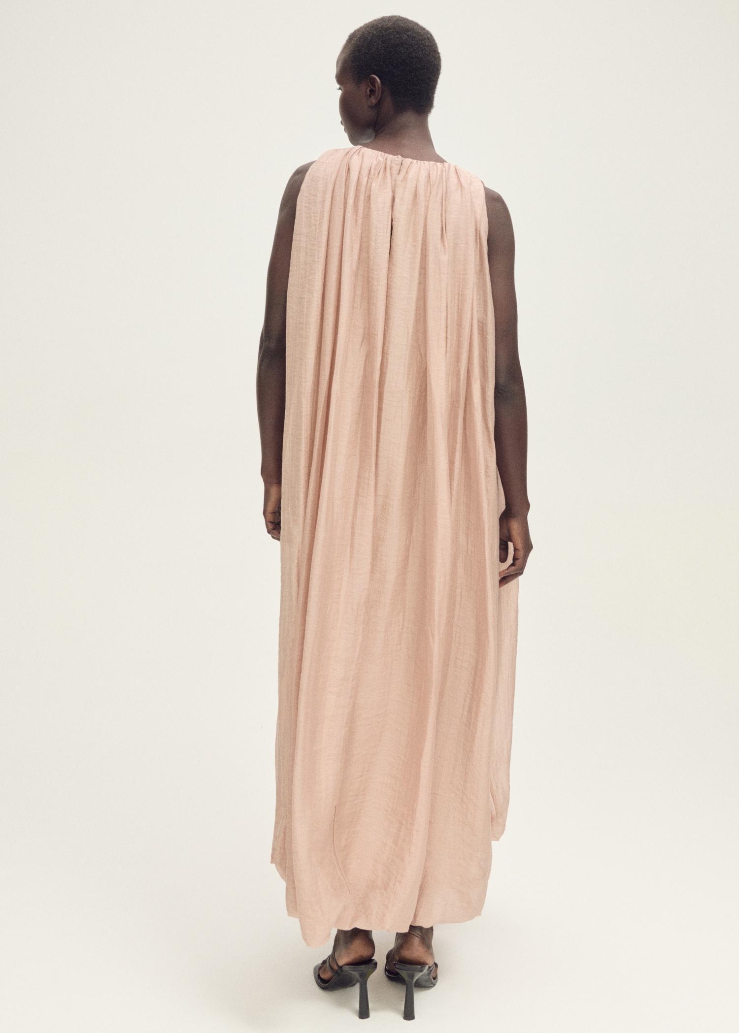 Gathered dress with puffed hem - Women | MANGO USA Product Image