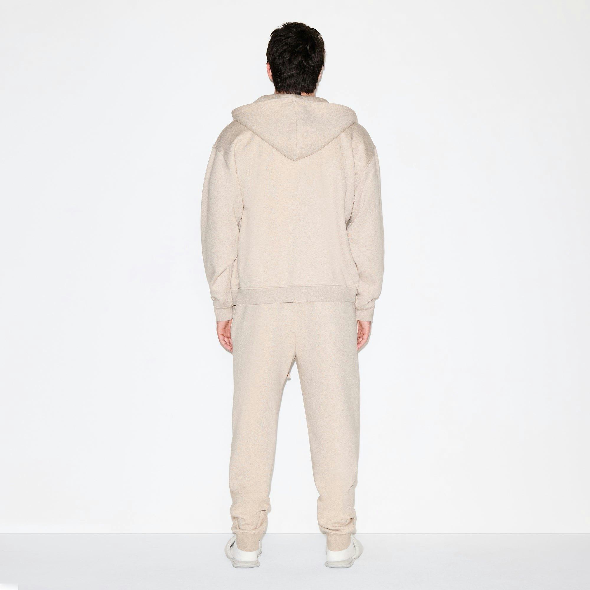 FLEECE LOUNGE MENS RELAXED ZIP UP HOODIE | DESERT HEATHER Product Image