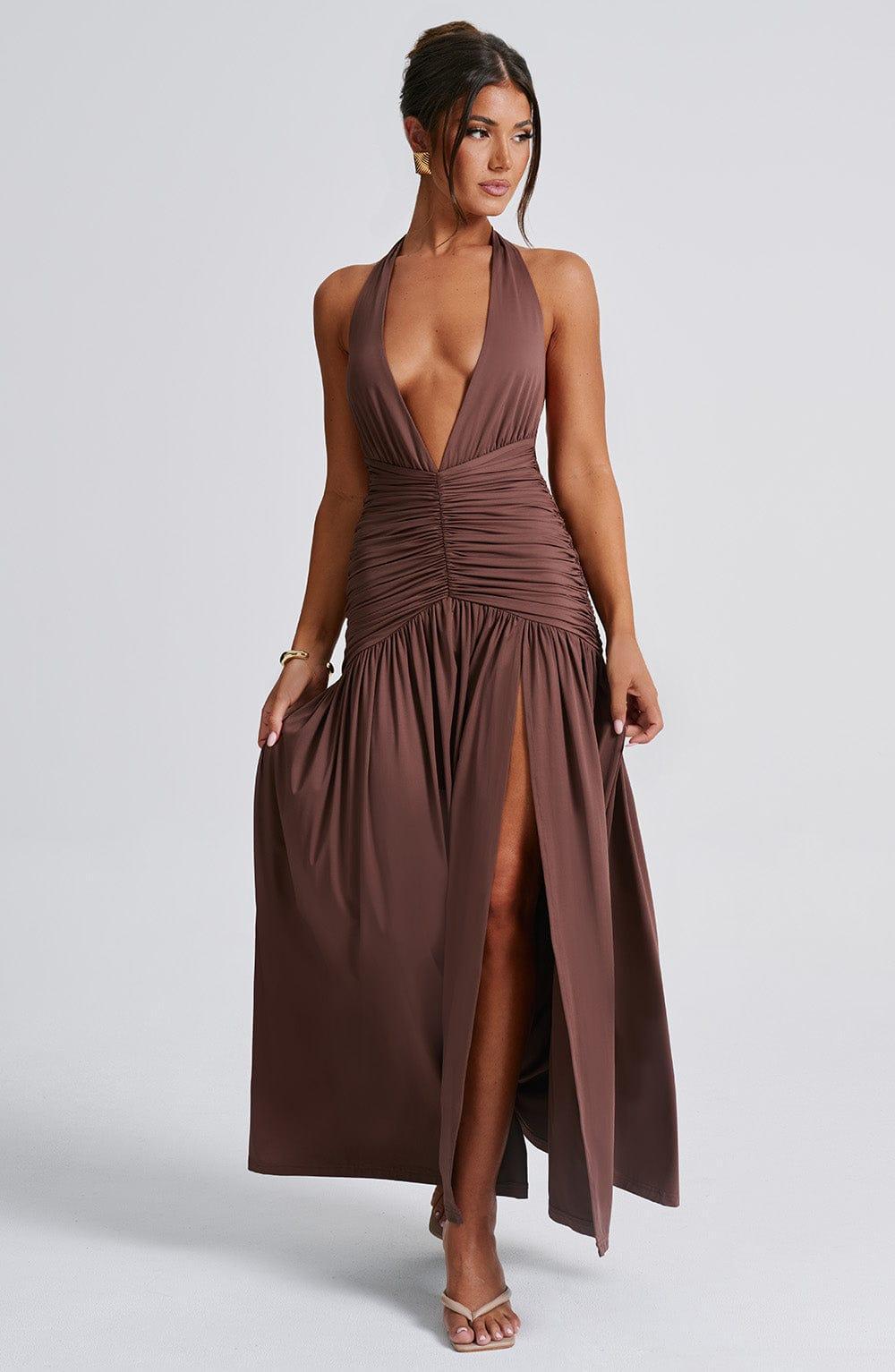 Melania Maxi Dress - Chocolate Product Image