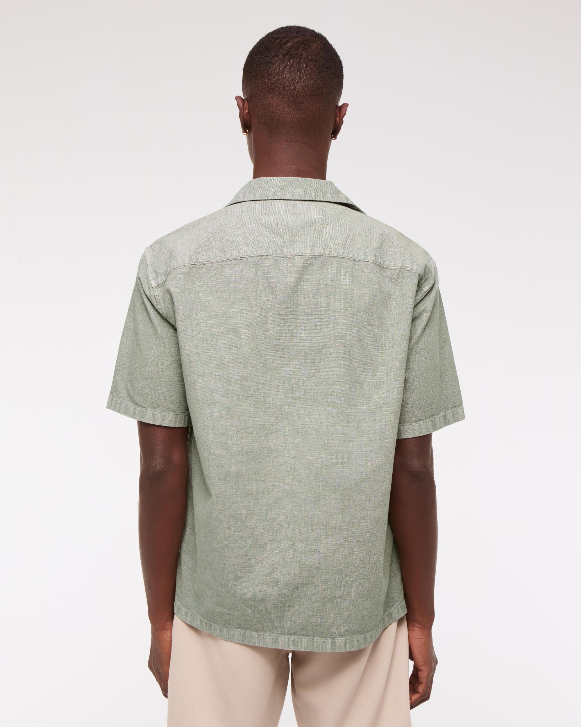 Camp Collar Summer Linen-Blend Shirt Product Image