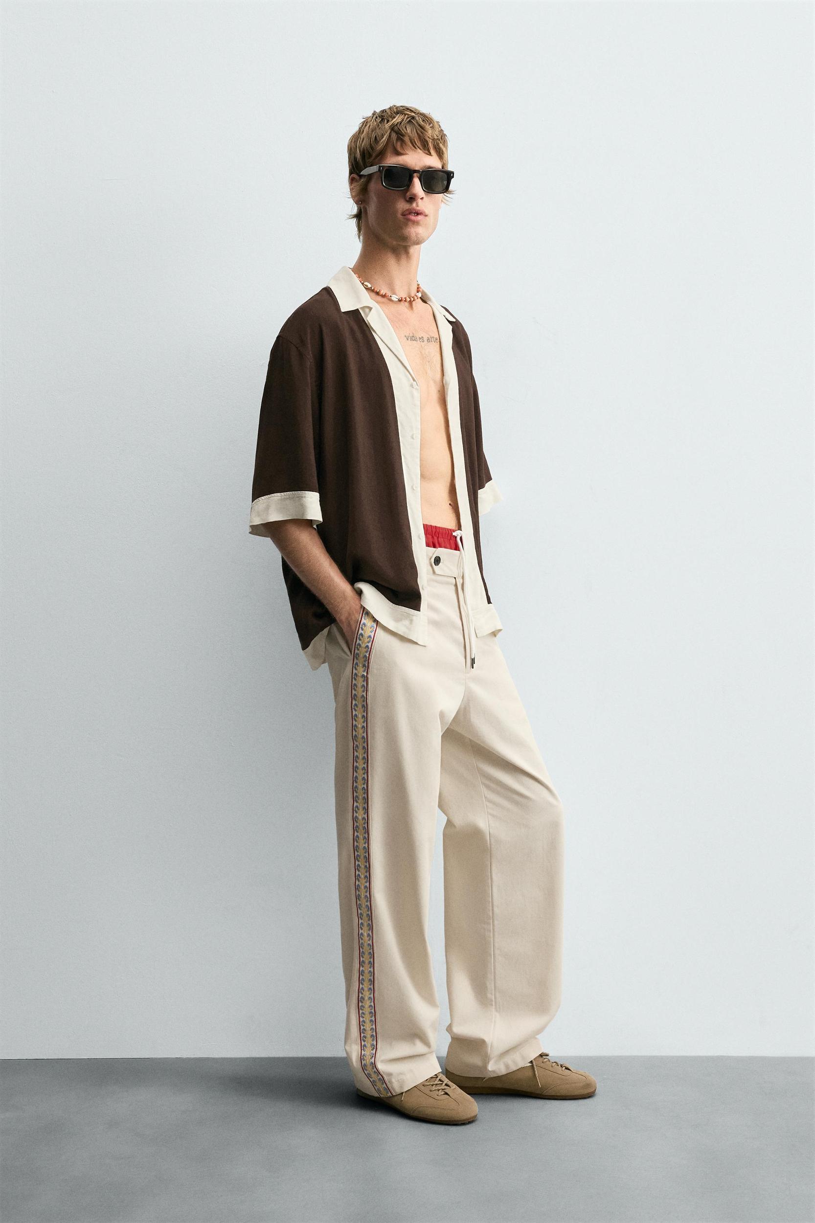 COLORBLOCK VISCOSE-LINEN SHIRT Product Image