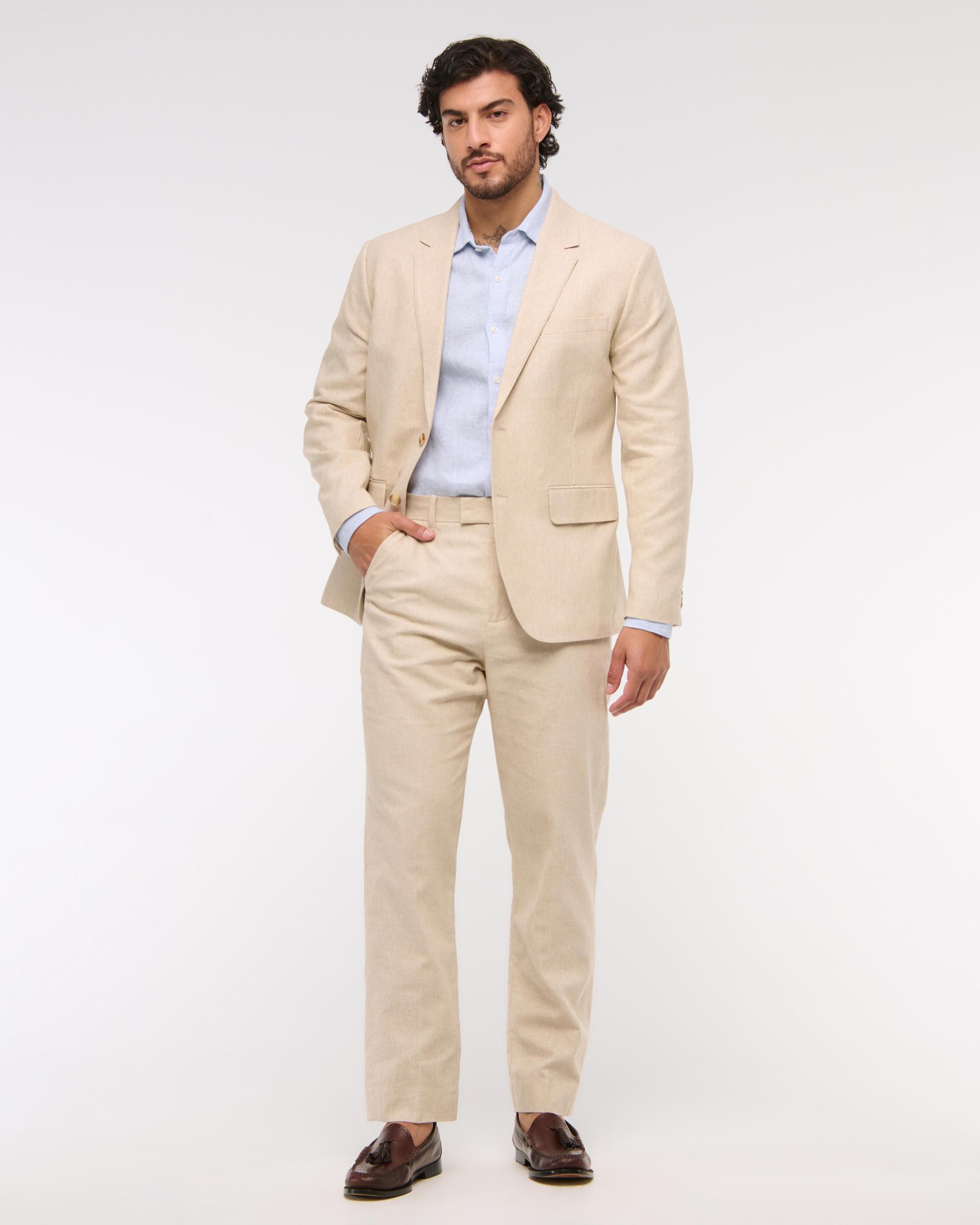 The A&F Collins Athletic Fit Linen-Blend Suit Pant Product Image