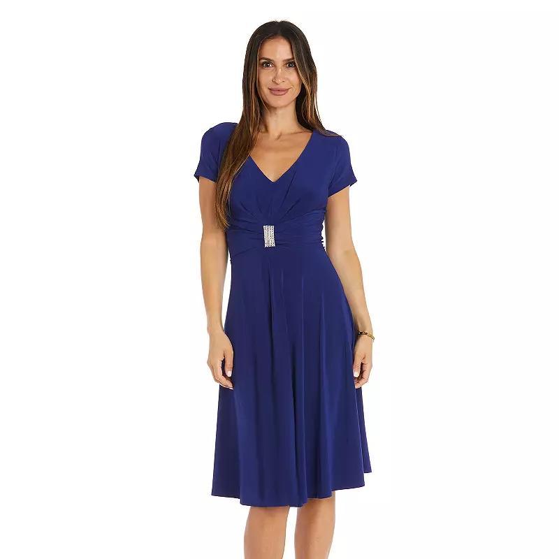 Women's R&M Richards Sculpt Waist Fit And Flare Dress, Size: 12, Black Product Image