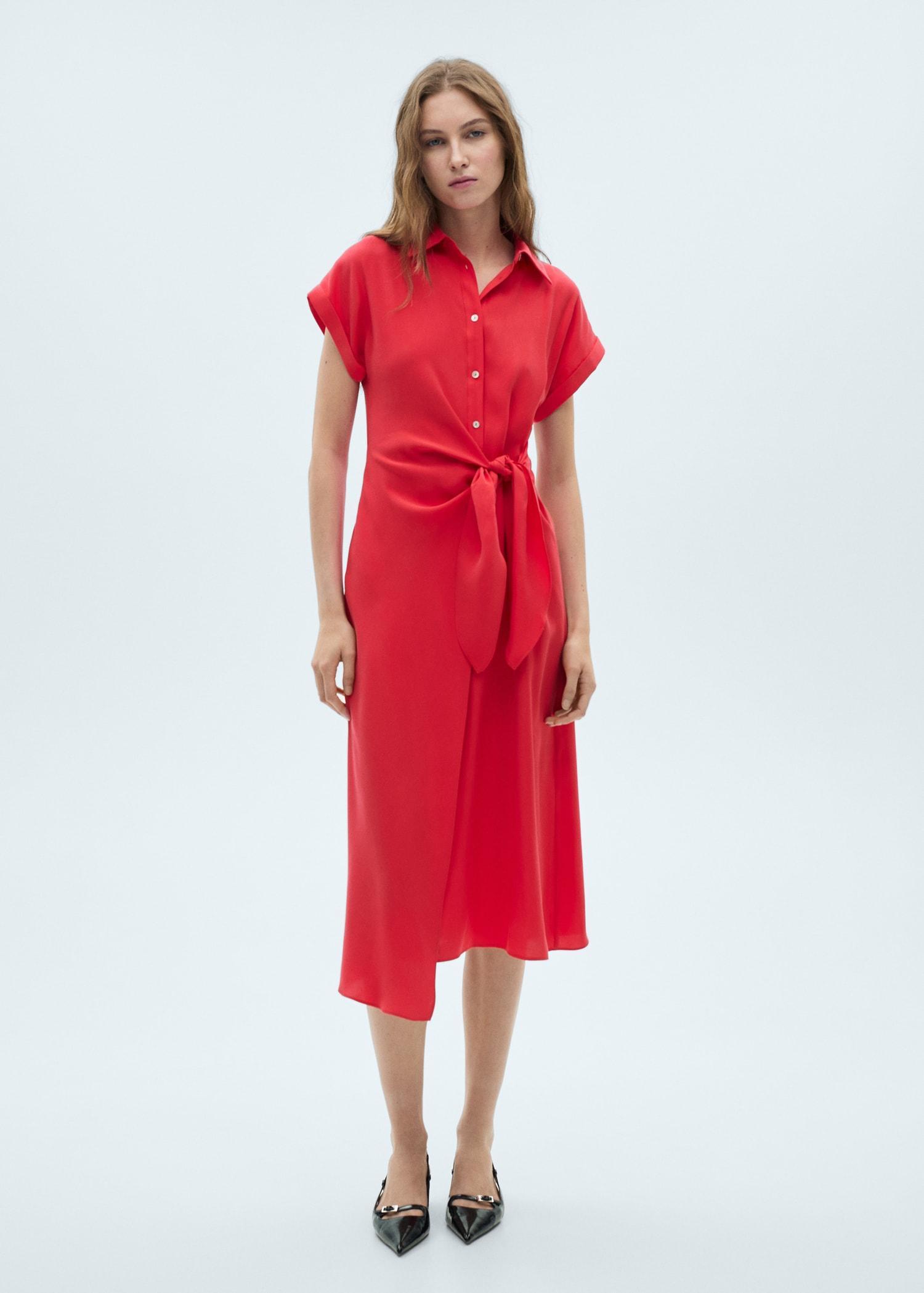 Wrap shirt dress - Women | MANGO USA Product Image