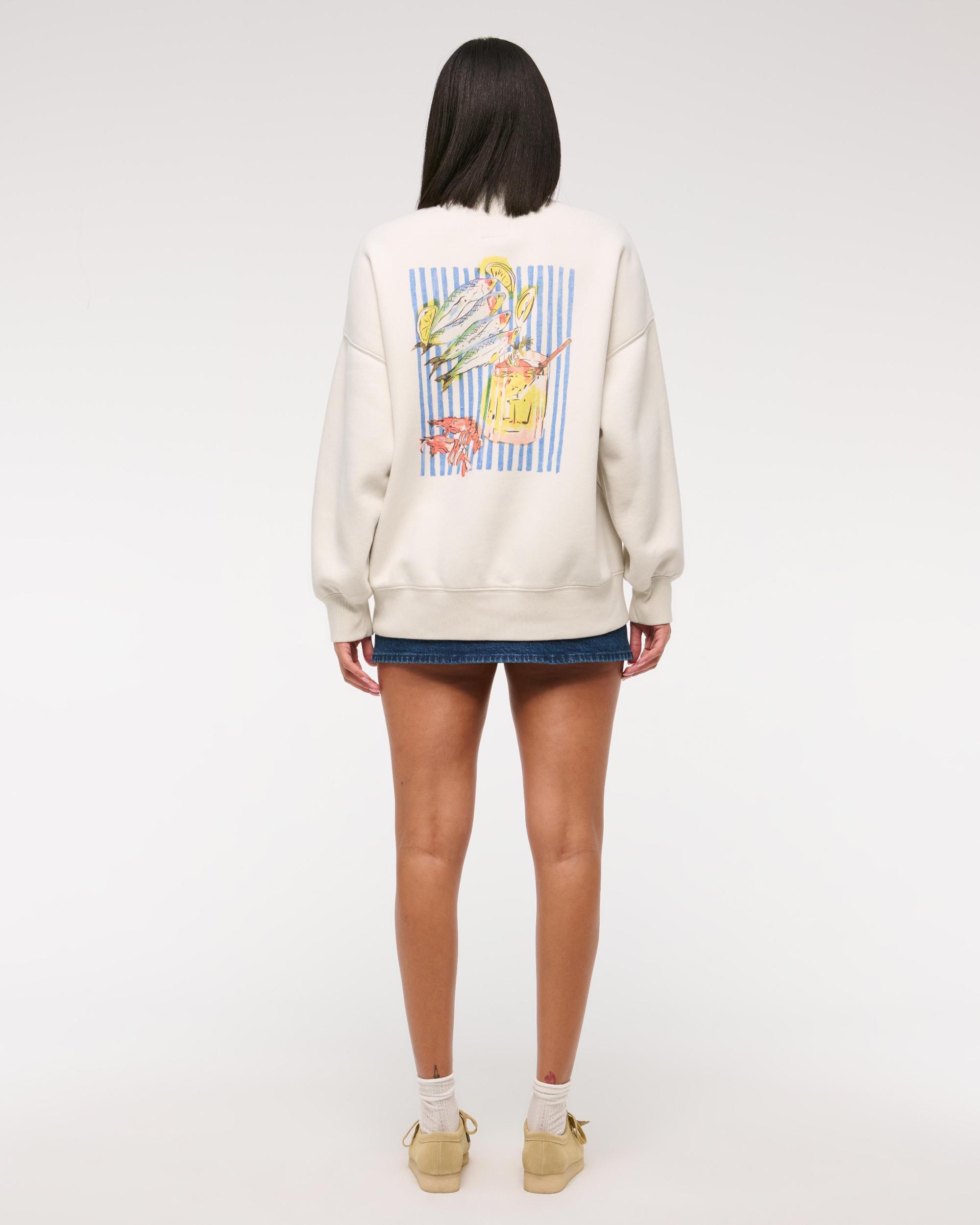 Beach Graphic Oversized Sunday Crew Product Image