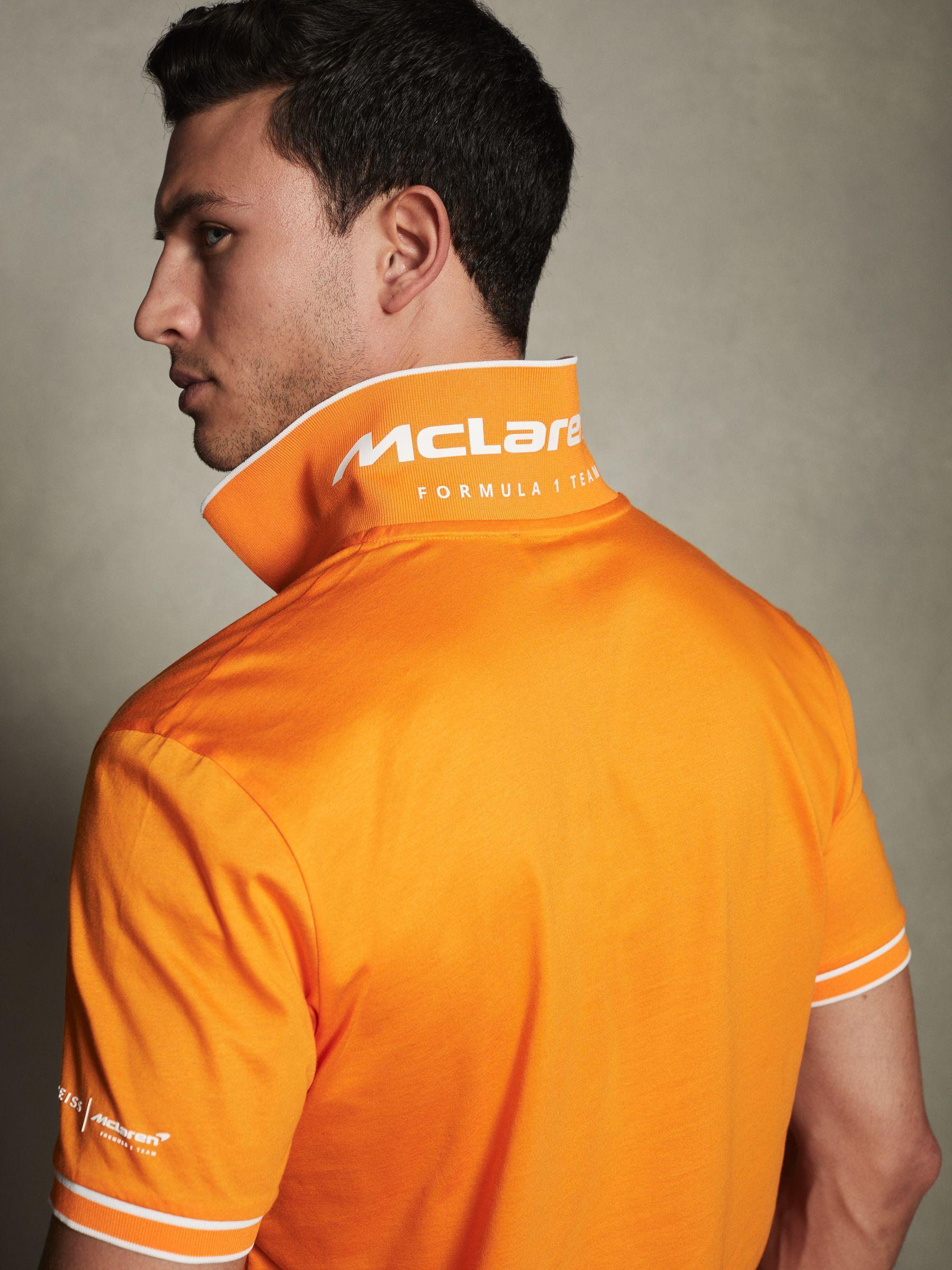 Mercerised Cotton Polo Shirt in Papaya Product Image